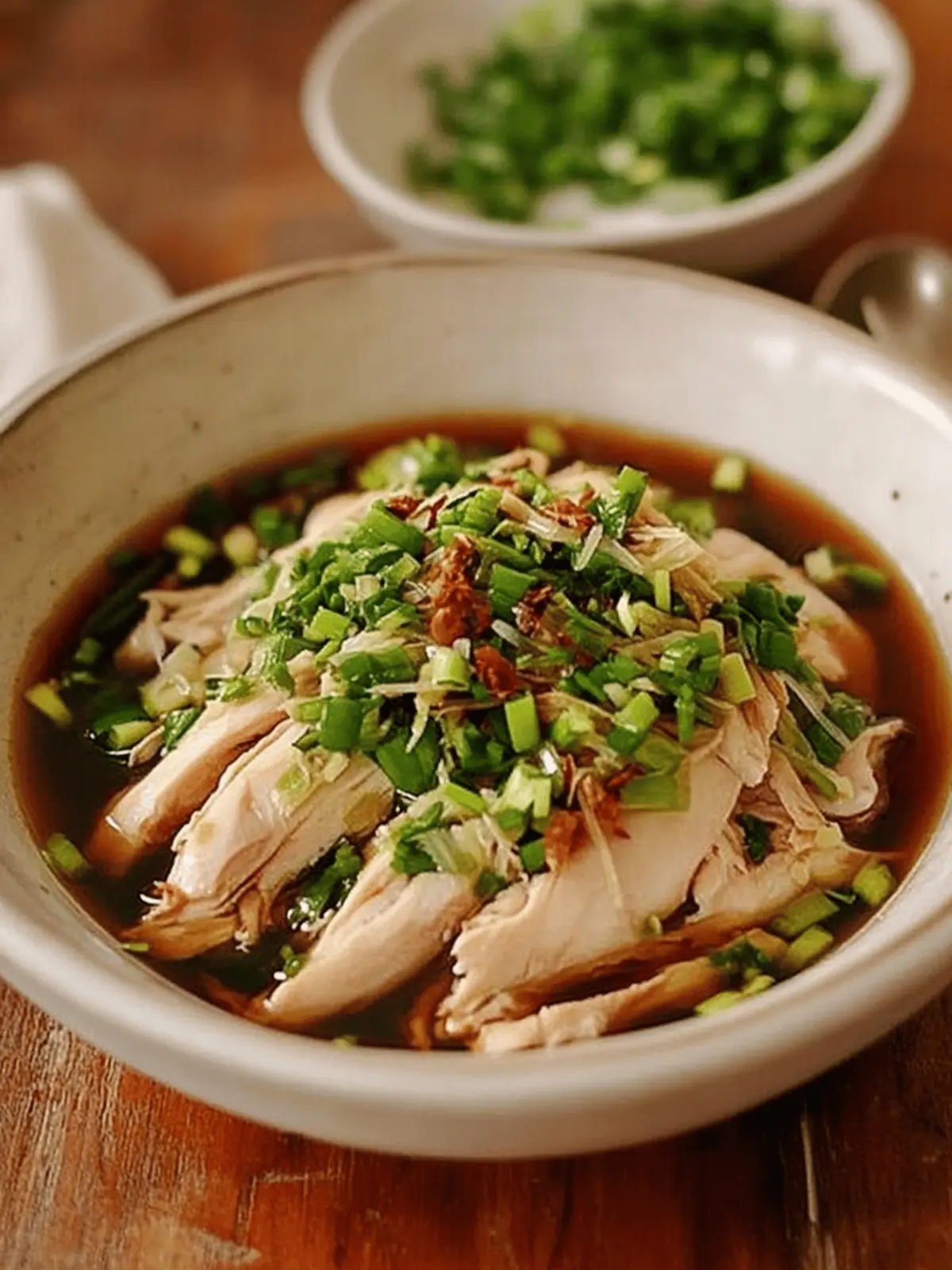 Savory Poached Chicken with Ginger Scallion Sauce Recipe 4 Poached Chicken with Ginger Scallion Sauce