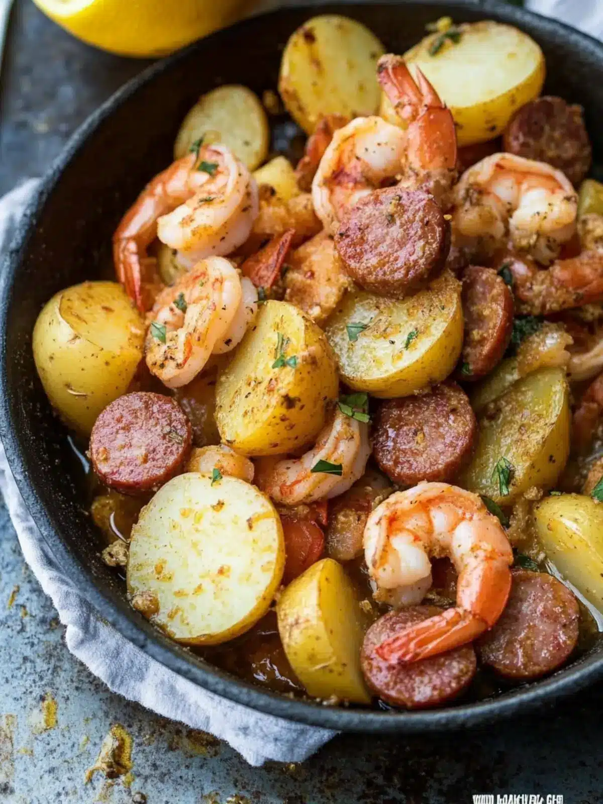 Whole30 Shrimp Boil with Potatoes, Sausage, and Garlic Ghee Magic 3 Whole30 Shrimp Boil with Potatoes, Sausage, and Garlic Ghee (Paleo)