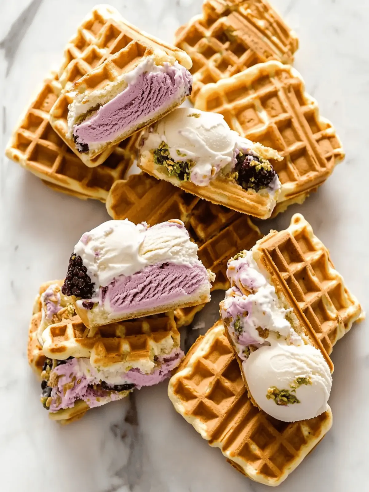 Delightful Belgian Waffle Ice Cream Sandwiches to Customize 2 Belgian Waffle Ice Cream Sandwiches