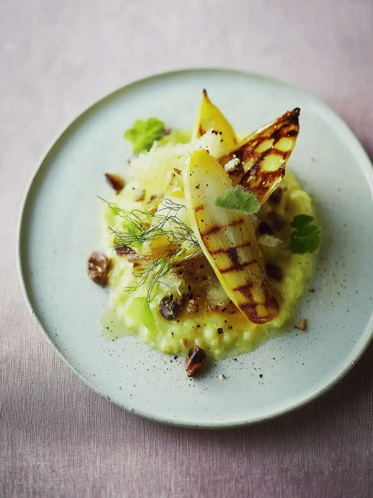 Sweet-and-Sour Fennel with Saffron and Broad-Bean Bliss 2 Sweet-and-sour fennel with saffron and broad-bean pur e