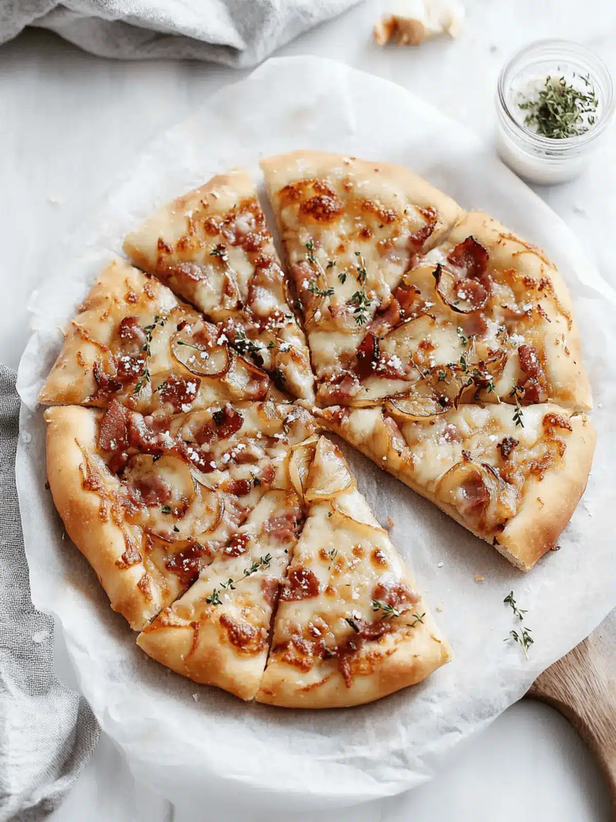 Caramelized Onion, Bacon and Gruyere Pizza in 30 Minutes 3 Caramelized Onion, Bacon and Gruyere Pizza