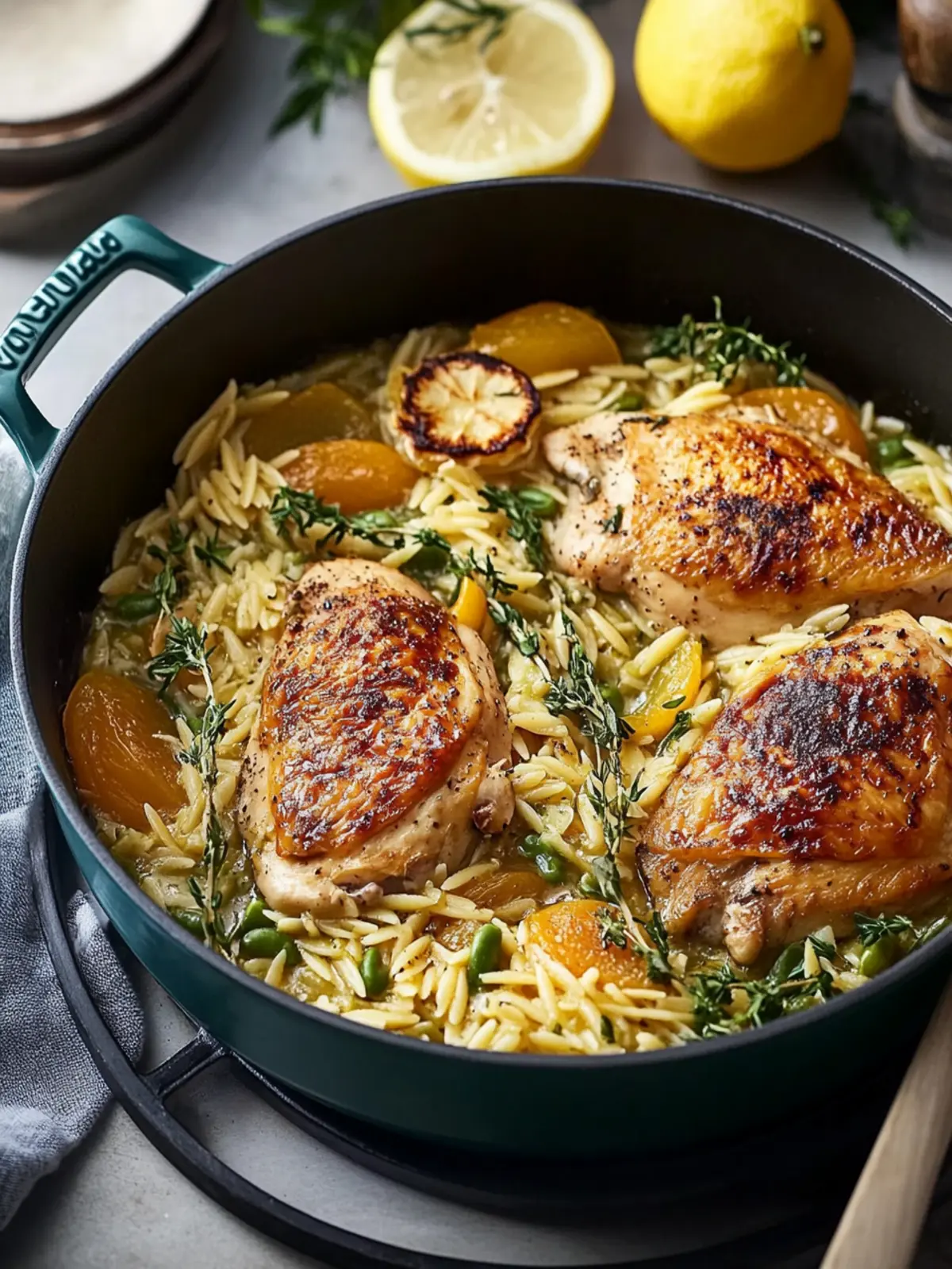 Savory Chicken in a Pot with Lemon Orzo for Cozy Nights 3 Chicken in a Pot with Lemon Orzo