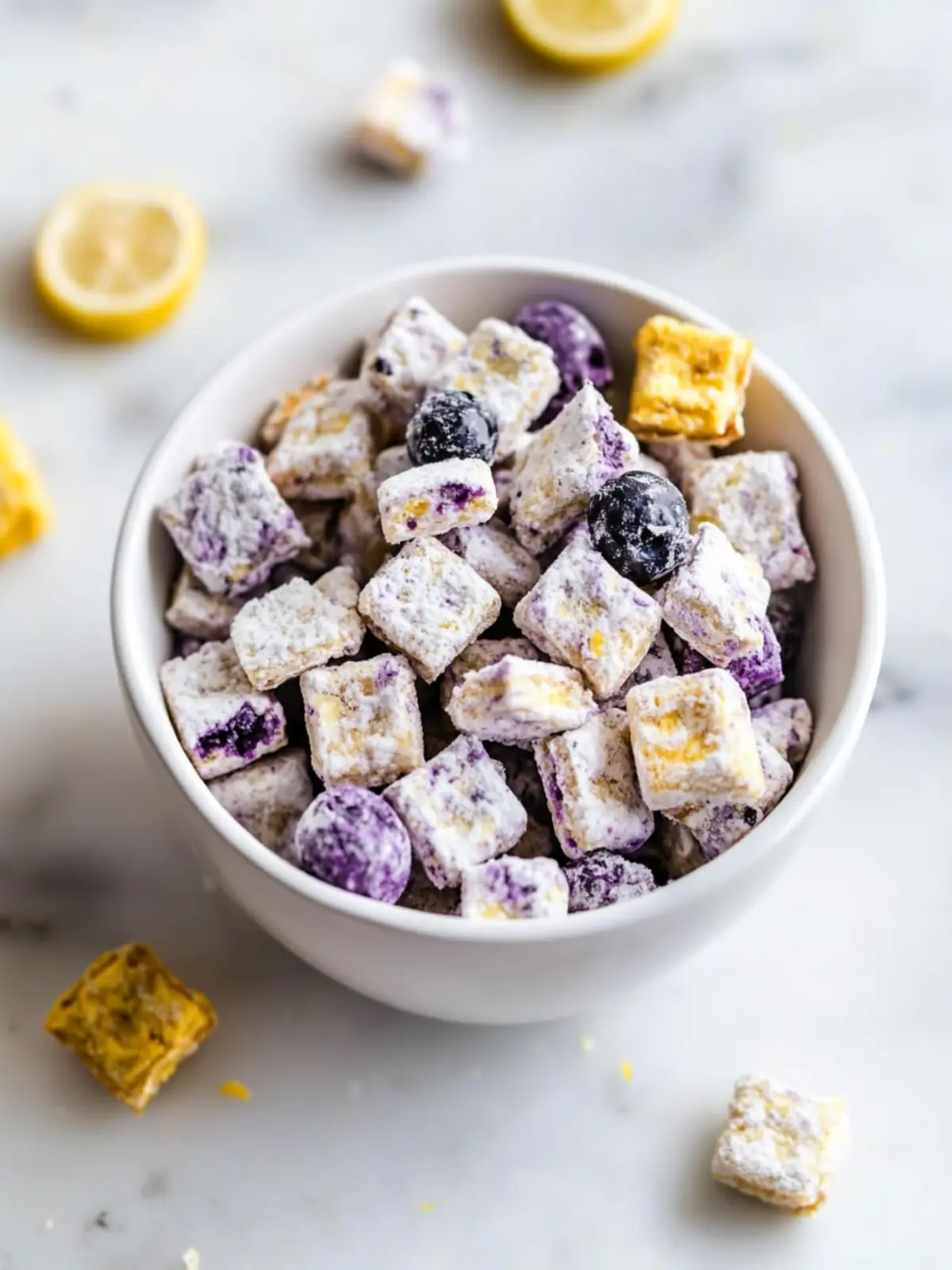Blueberry Lemon Cheesecake Puppy Chow: No-Bake Bliss Awaits 2 Blueberry Lemon Cheesecake Puppy Chow