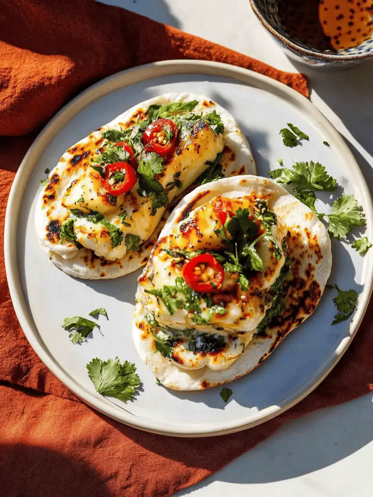 Sizzle Up Your Summer: Hot Halloumi Pita with Pomegranate 3 Hot halloumi pita
