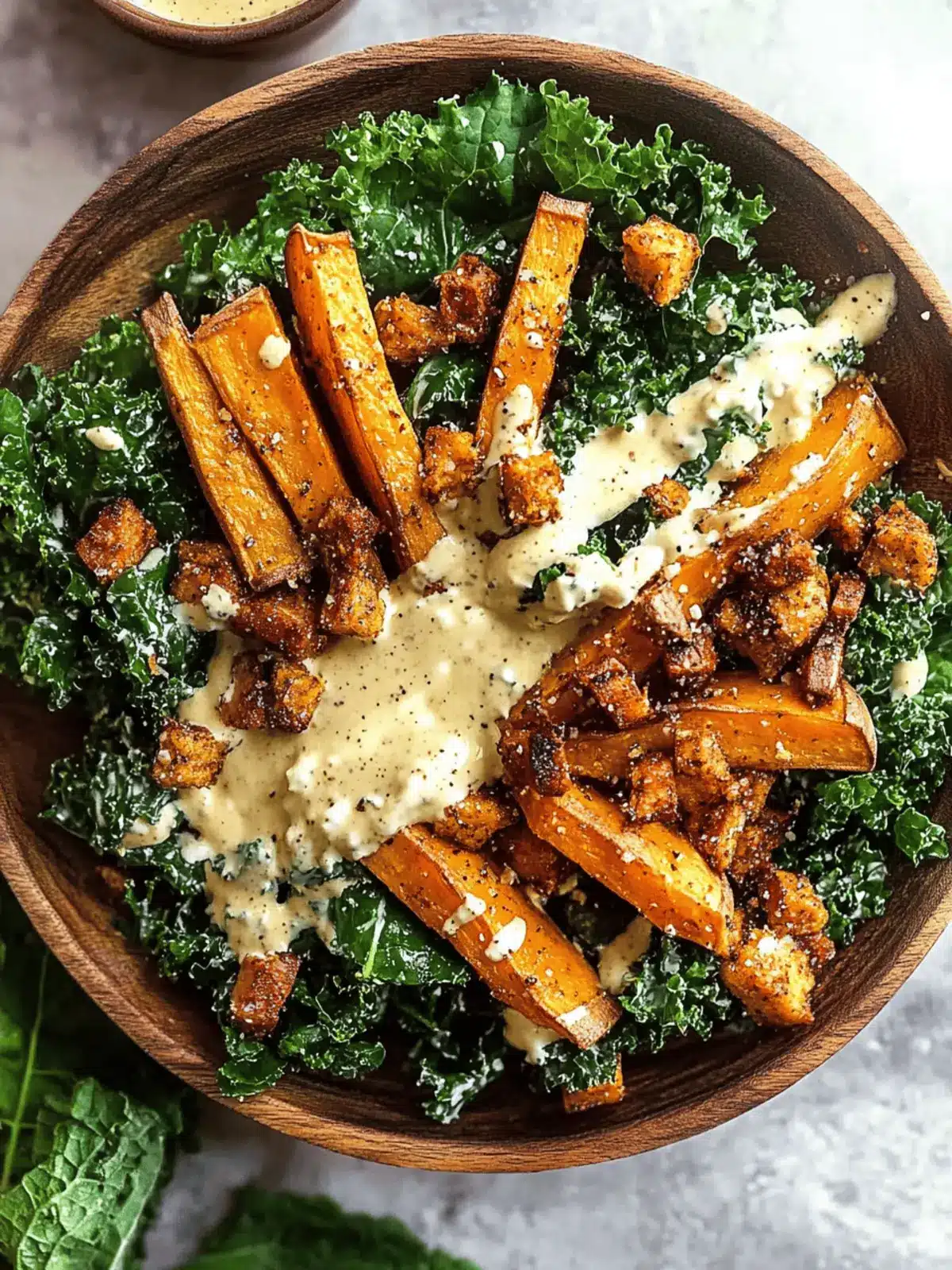 Sweet Potato Kale Salad with Creamy Honey Mustard Magic 3 Sweet Potato Kale Salad with Creamy Honey Mustard Dressing