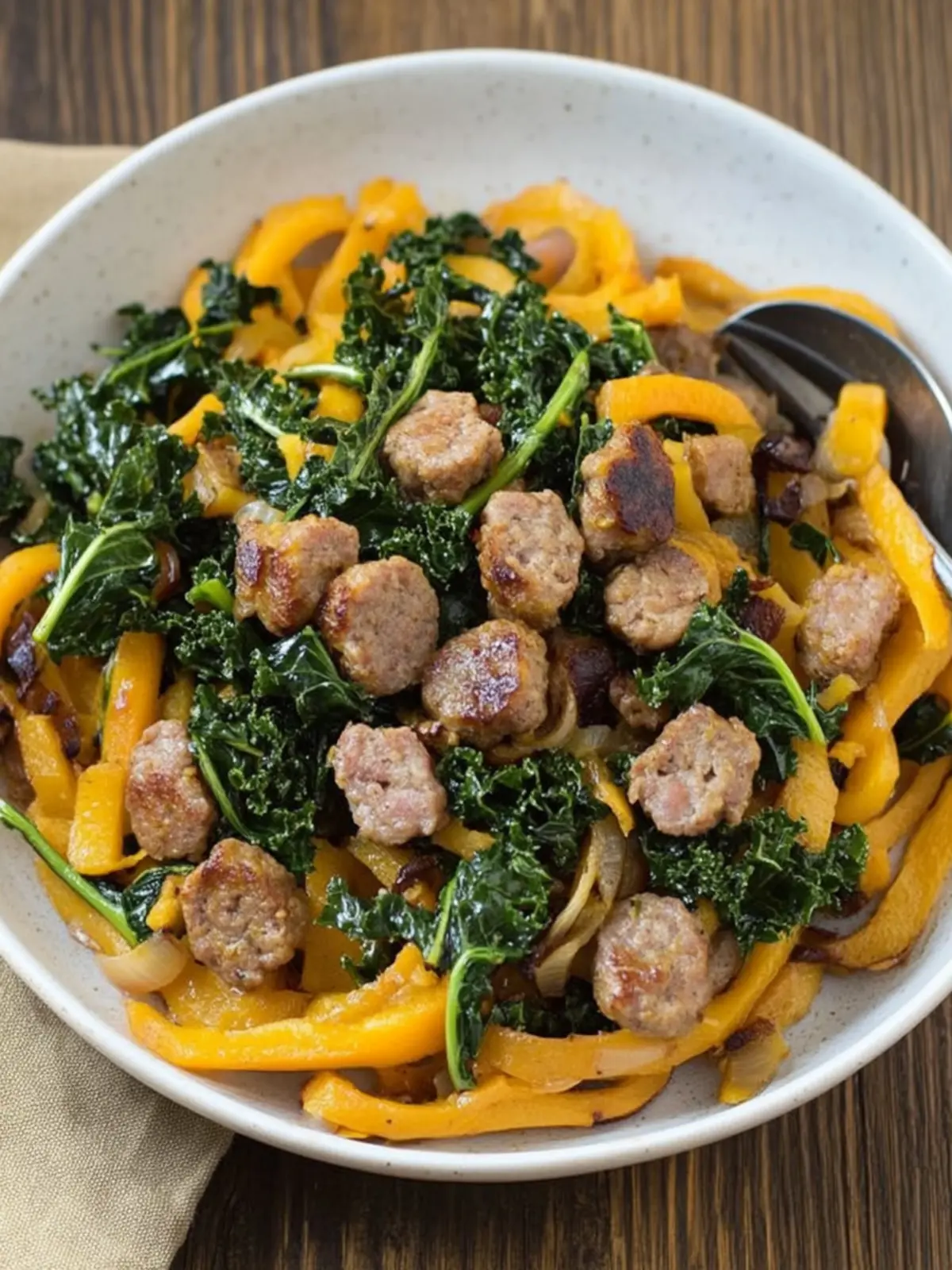 Savor Sausage and Kale over Butternut for a Cozy Dinner! 4 Sausage and Kale over Butternut