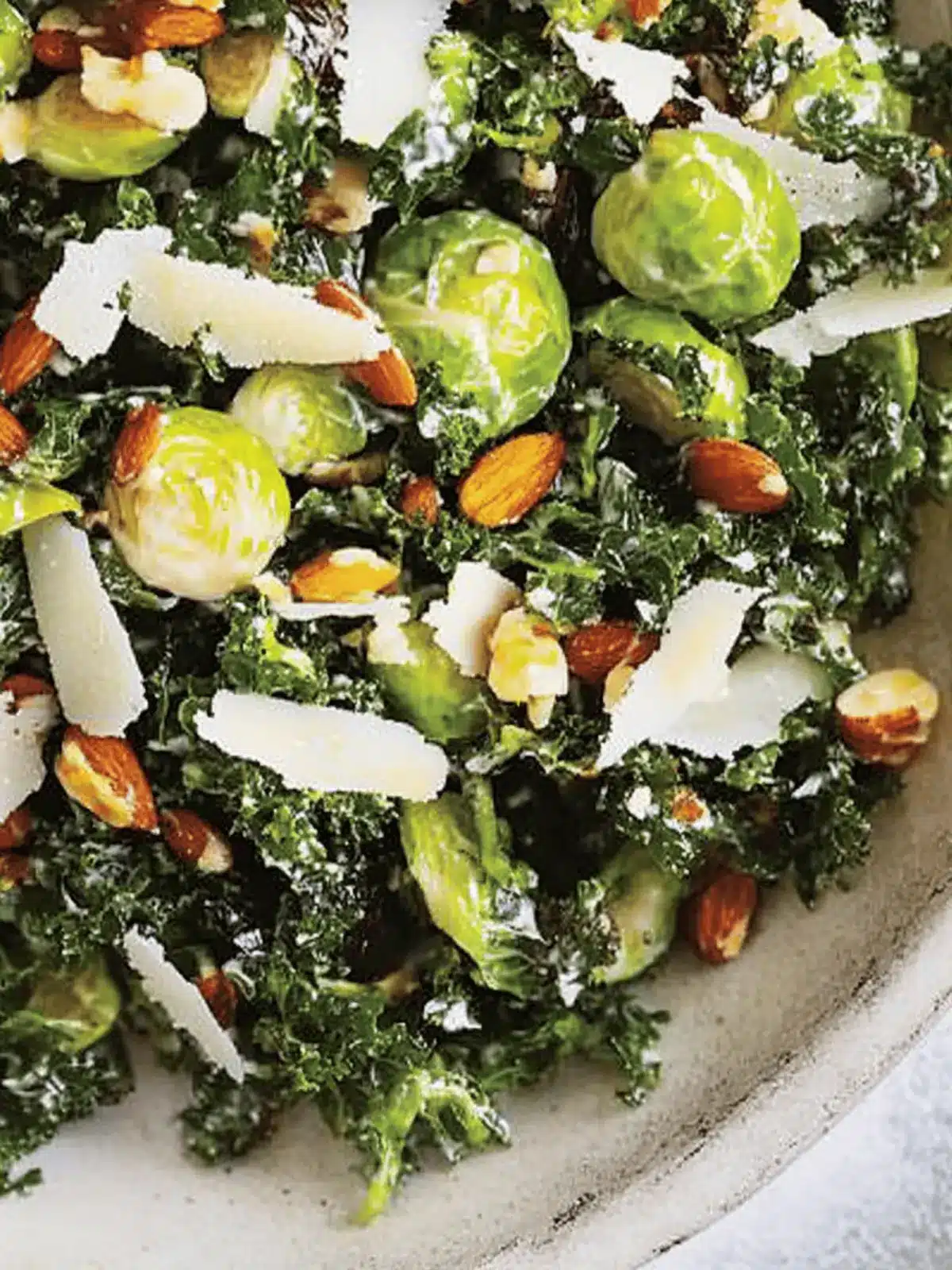 Kale and Brussels Sprout Salad with Sweet Raisin Vinaigrette 4 Kale and Brussels Sprout Salad