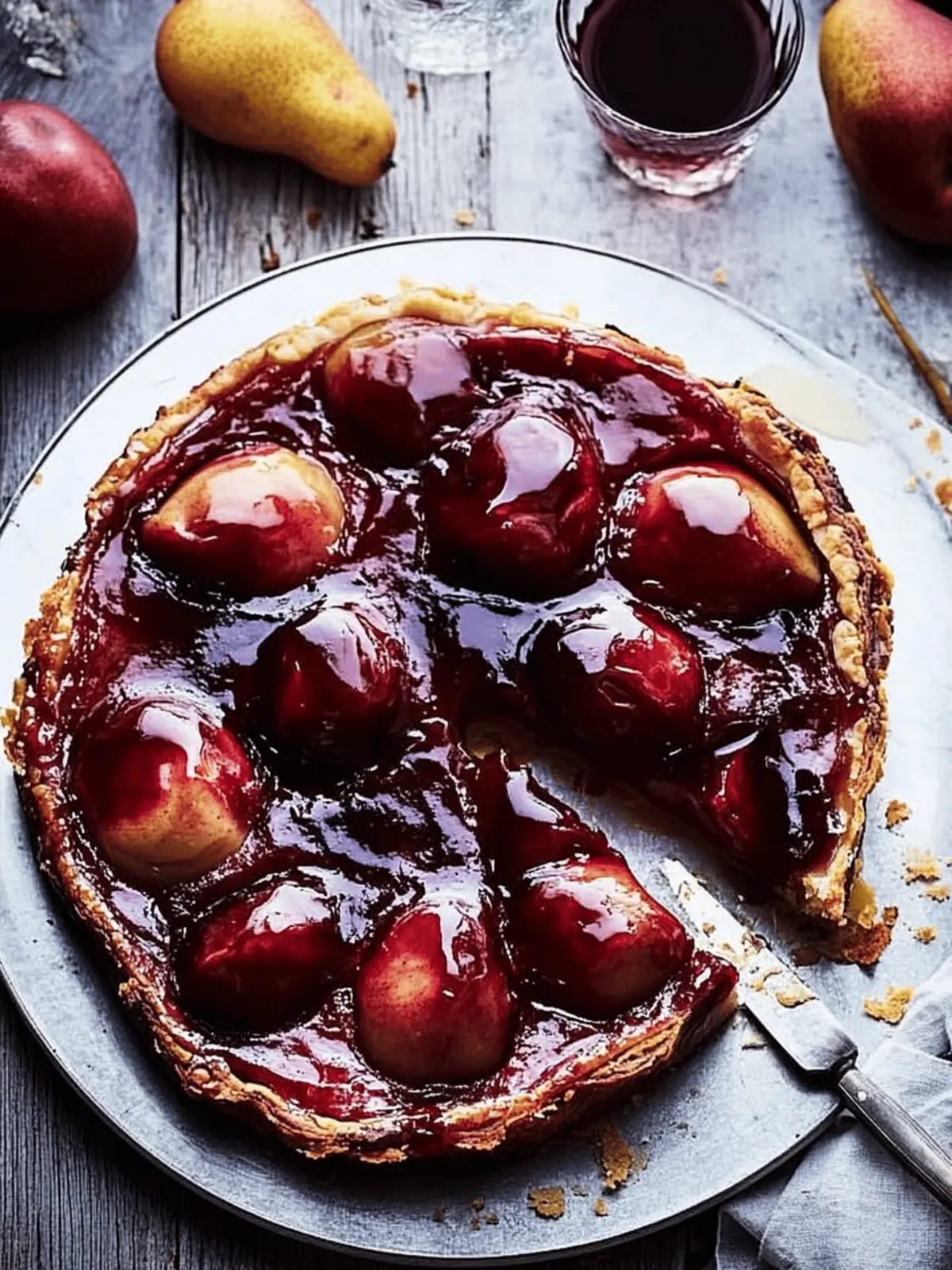Red Wine-Poached Pear Tarte Tatin That Wow Every Guest 4 Red wine-poached pear tarte tatin
