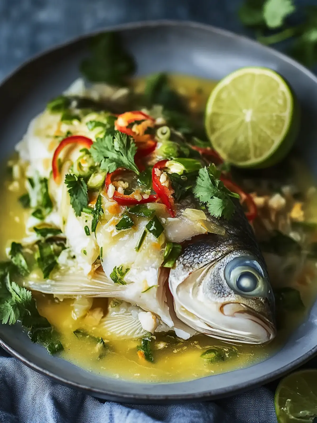 Zesty Thai Lime-Garlic Steamed Fish with Coconut Lemongrass Sauce 3 Thai Lime-Garlic Steamed Fish with Coconut Lemongrass Sauce