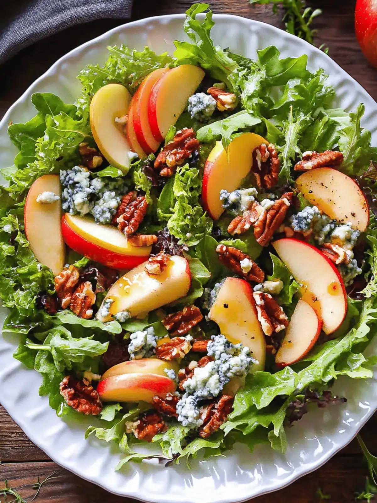 Zesty Green Salad with Apples and Blue Cheese Bliss 3 Green Salad with Apples and Blue Cheese