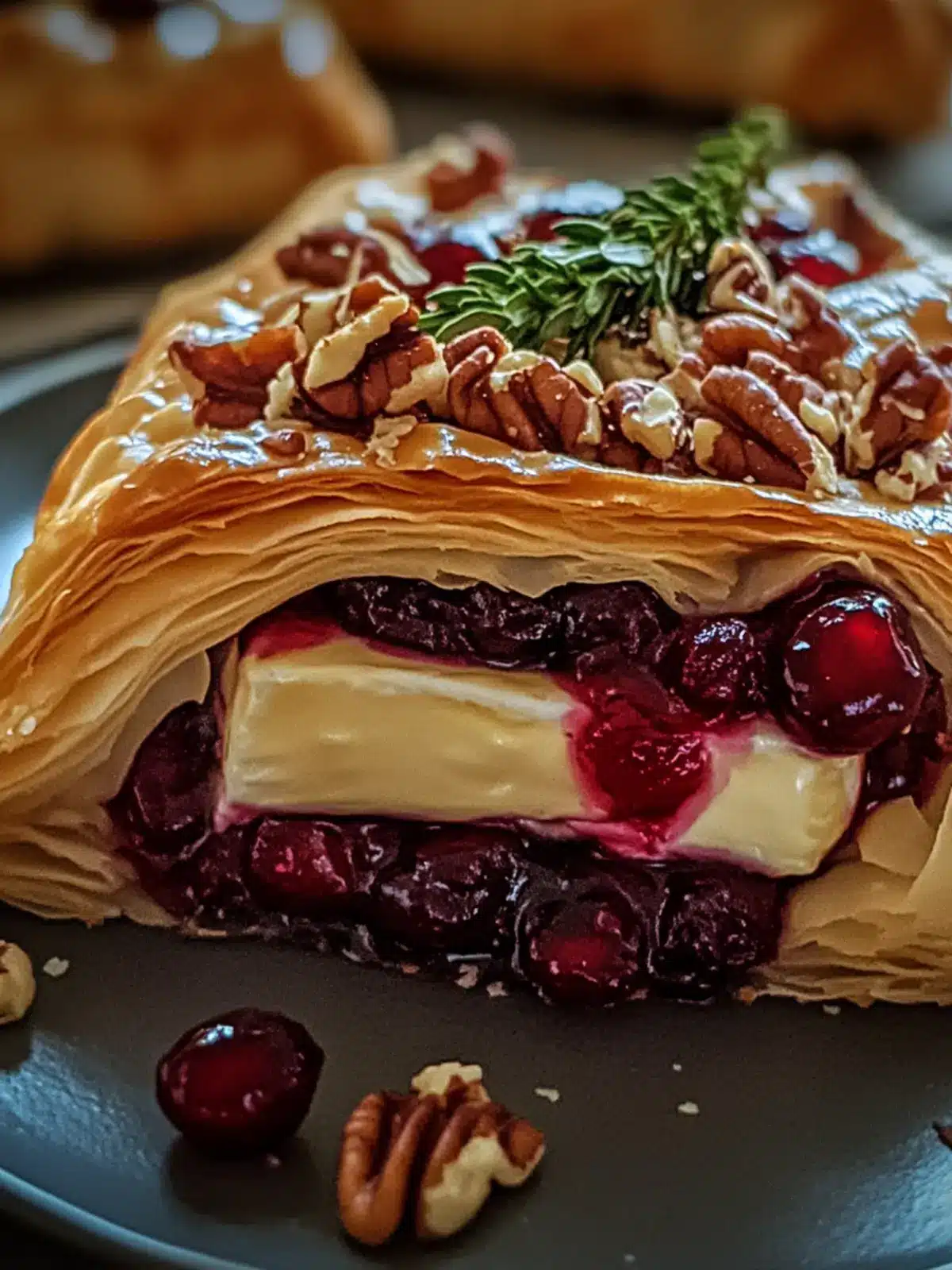 Cranberry Pecan Brie in Flaky Puff Pastry for Holiday Cheers 2 Cranberry Pecan Brie in Flaky Puff Pastry