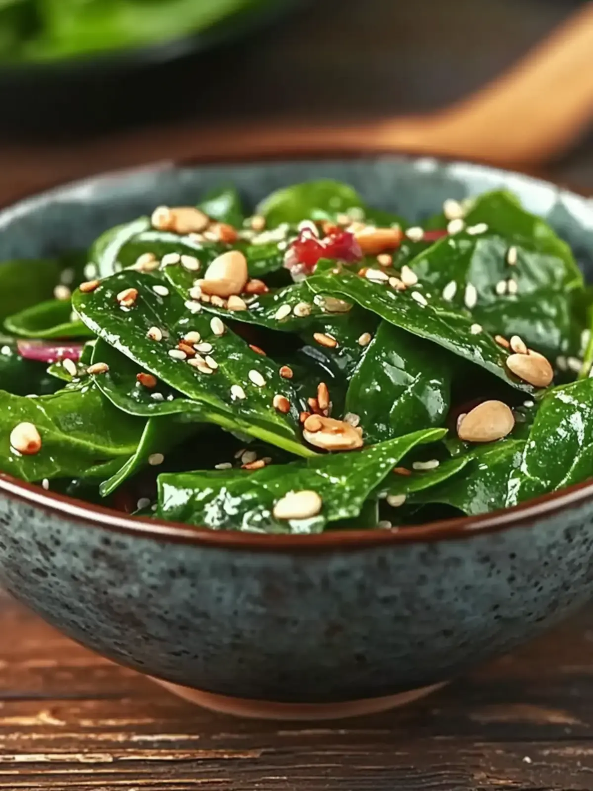 Japanese Spinach Salad with Sesame Dressing You ll Crave! 2 Japanese Spinach Salad with Sesame Dressing