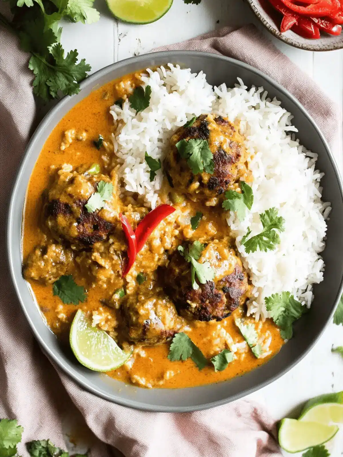Thai Curry Meatballs with Jasmine Rice That Steal the Show 3 Thai Curry Meatballs with Jasmine Rice
