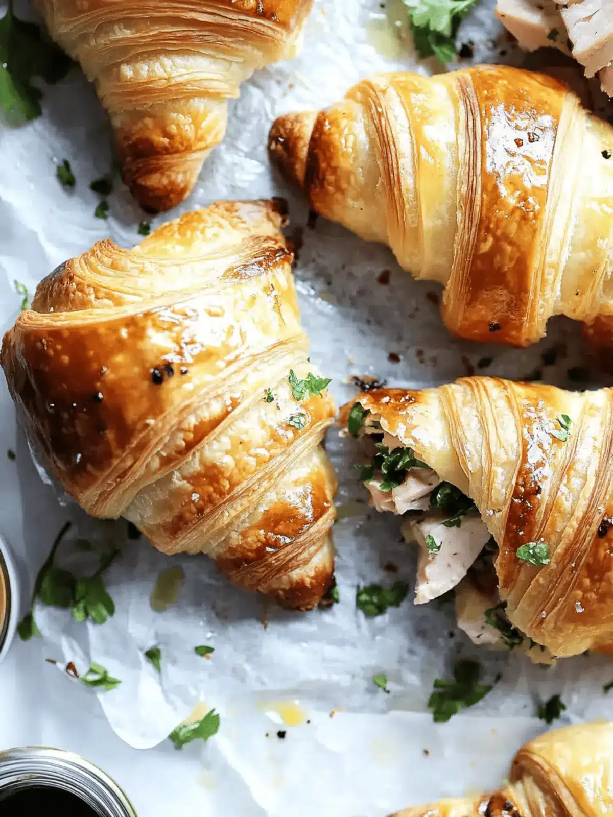 Buttery Garlic Baked Croissants with Turkey & Havarti Delight 2 Buttery Garlic Baked Croissants with Turkey & Harvarti