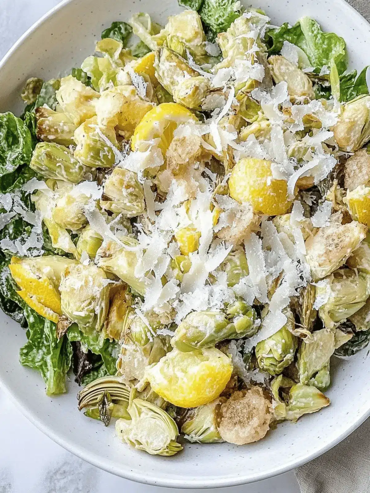 Delicious Air Fried Artichoke Salad with Lemon Parmesan Dressing 4 Air Fried Artichoke Salad with Lemon Parmesan Dressing