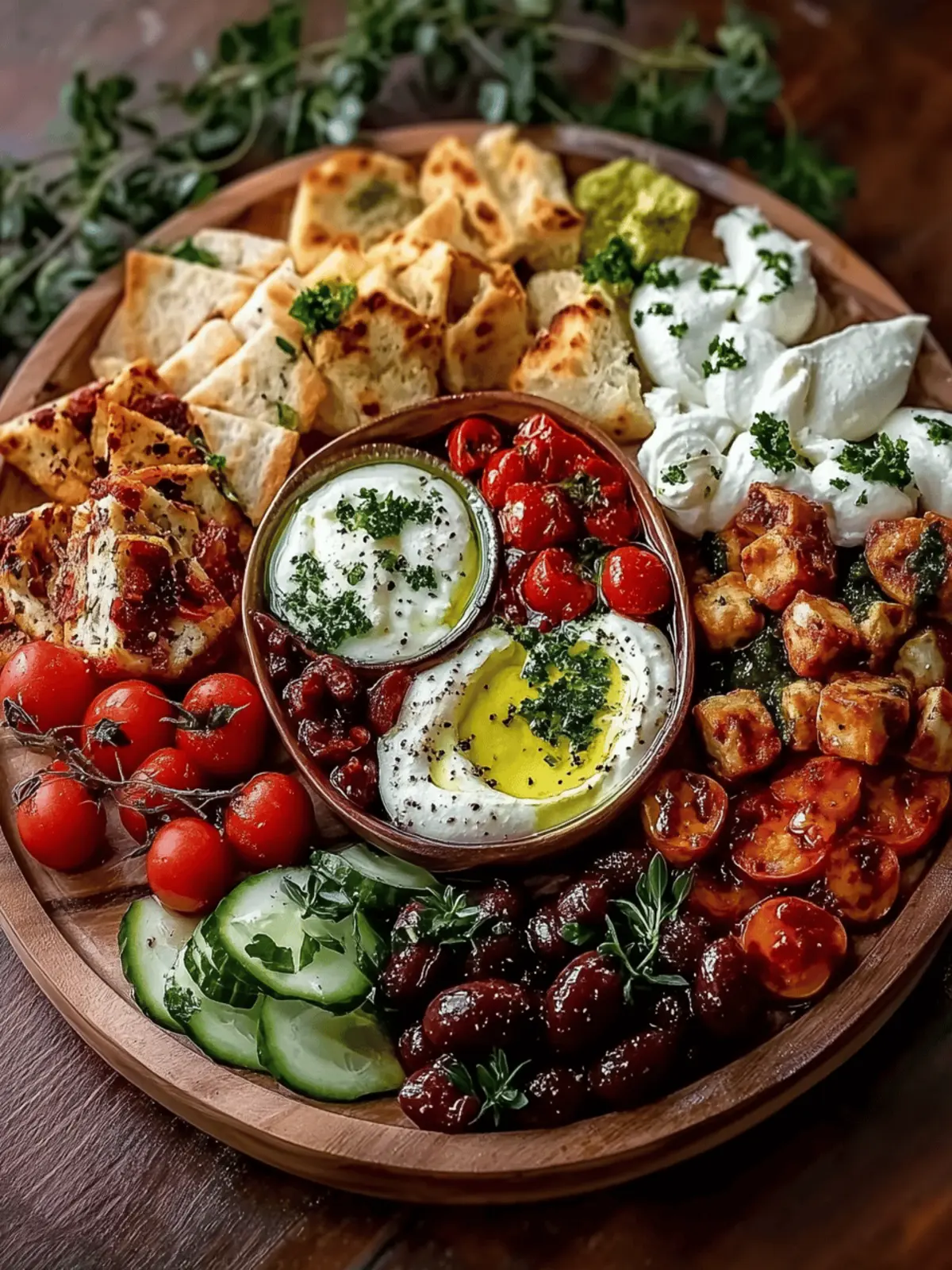Colorful Mediterranean Mezze Tapas Platter for Easy Sharing 4 Mediterranean Mezze Tapas Platter