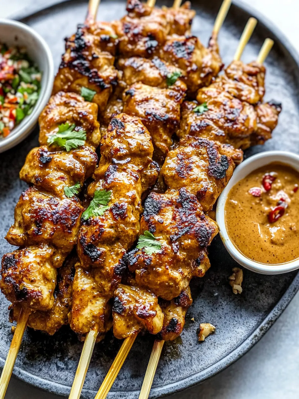 Savor the Flavor of Chicken Satay with Creamy Peanut Sauce 2 Chicken Satay with Peanut Sauce