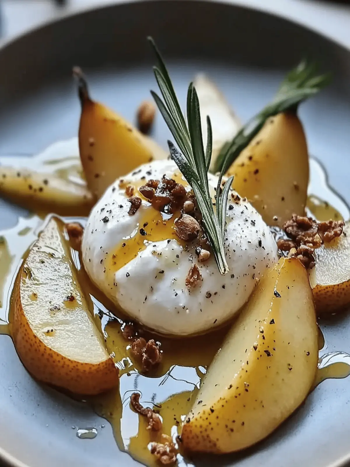 Burrata on Roasted Pears with Honey & Rosemary Bliss 3 Burrata on Roasted Pears with Honey & Rosemary