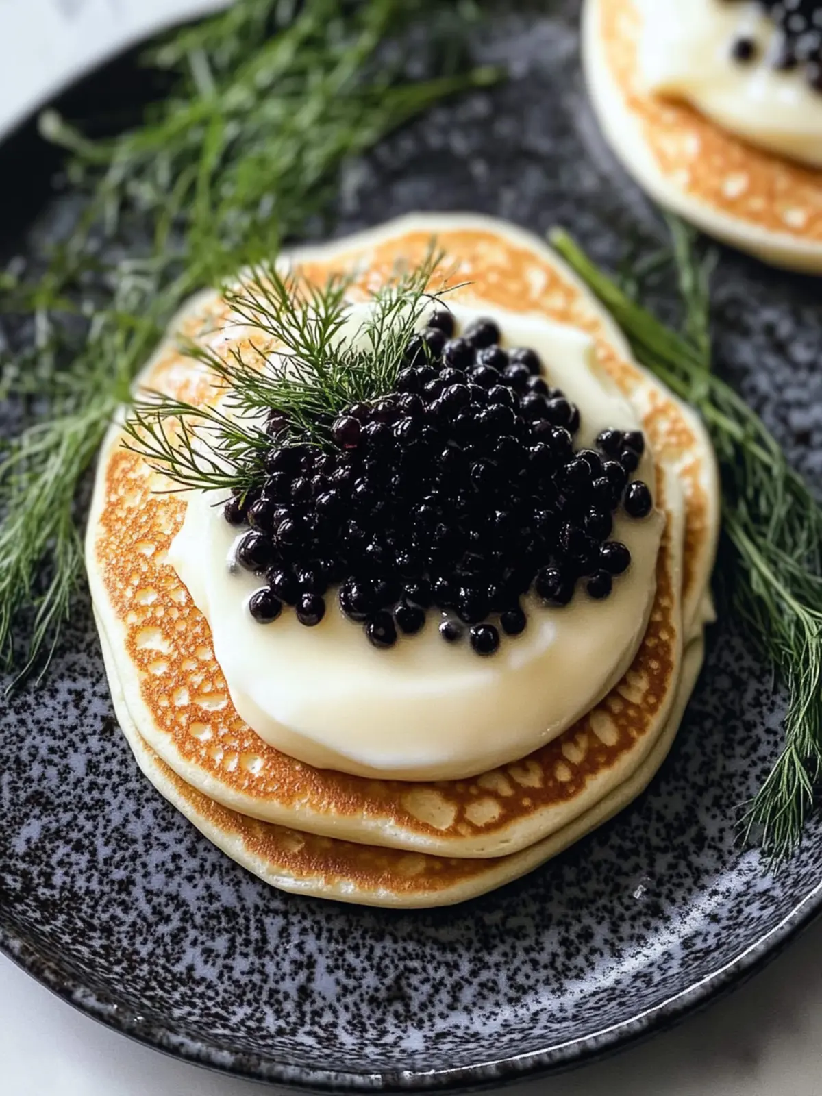 Indulgent Caviar & Homemade Blini with Creamy Cr¨me Fra®che 3 Caviar & Homemade Blini with Cr¨me Fra®che