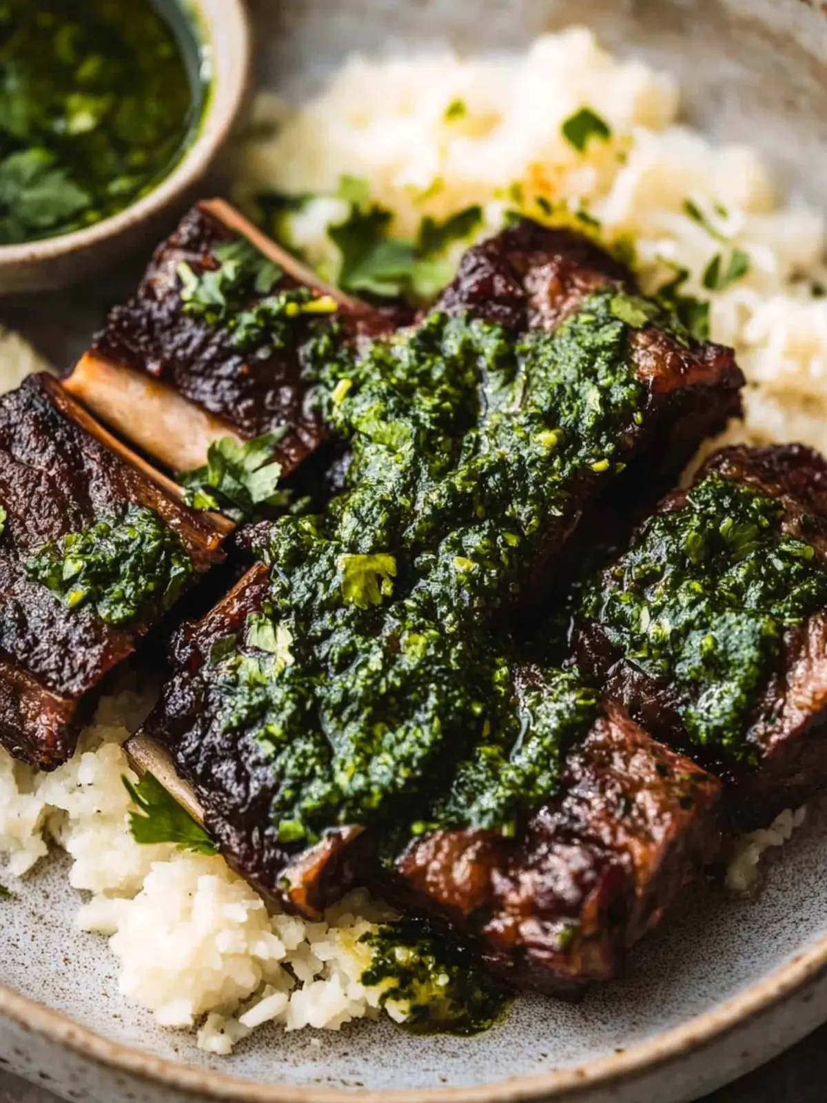 Savory Miso Short Ribs with Cilantro Sauce for Cozy Nights 2 Miso Short Ribs with Cilantro Sauce