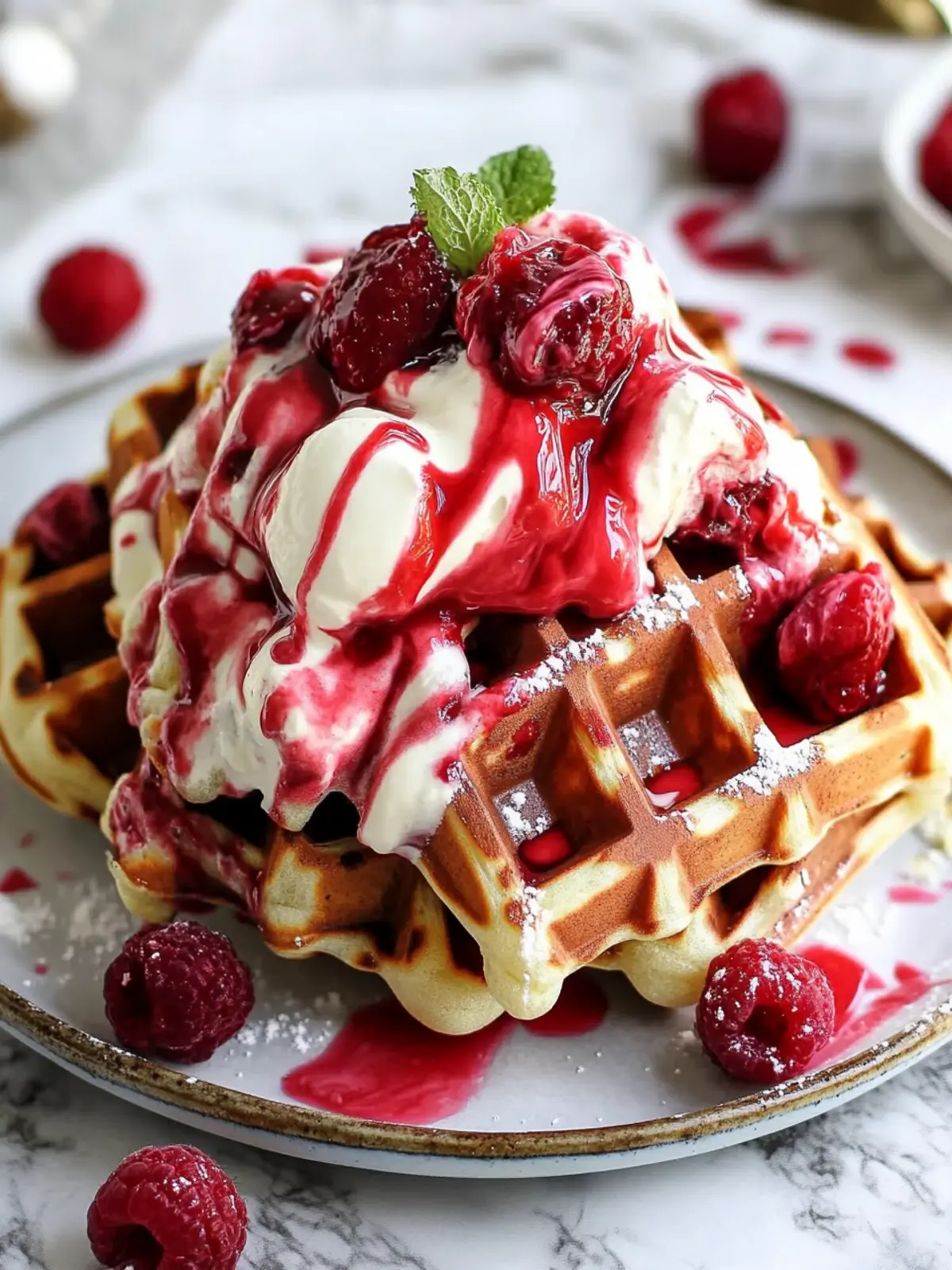 Fluffy Red Velvet Marble Waffles for a Festive Brunch Treat 3 Red Velvet Marble Waffles