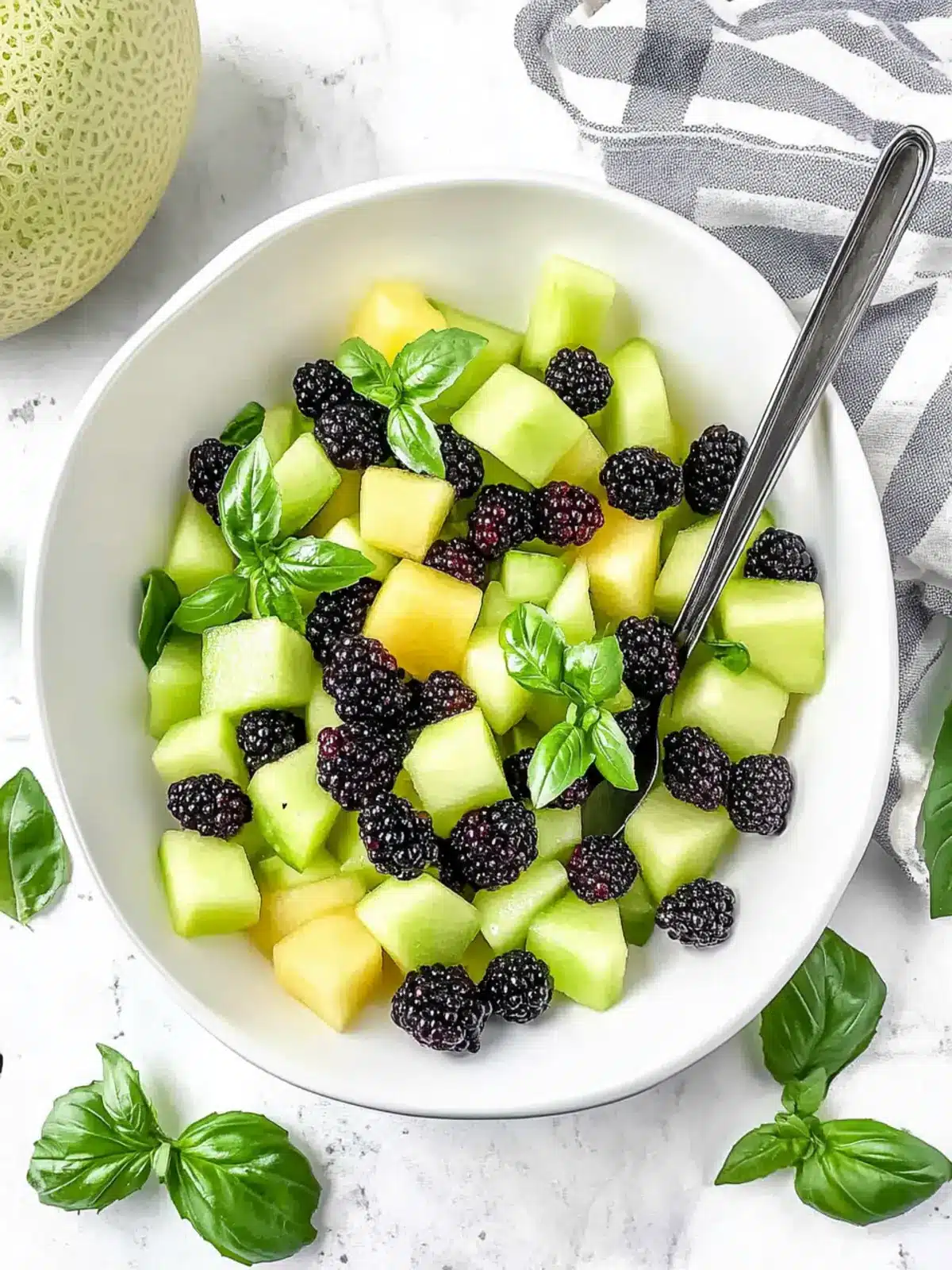 Bright Blackberry Honeydew Salad with Basil: A Summer Delight 3 Blackberry Honeydew Salad with Basil
