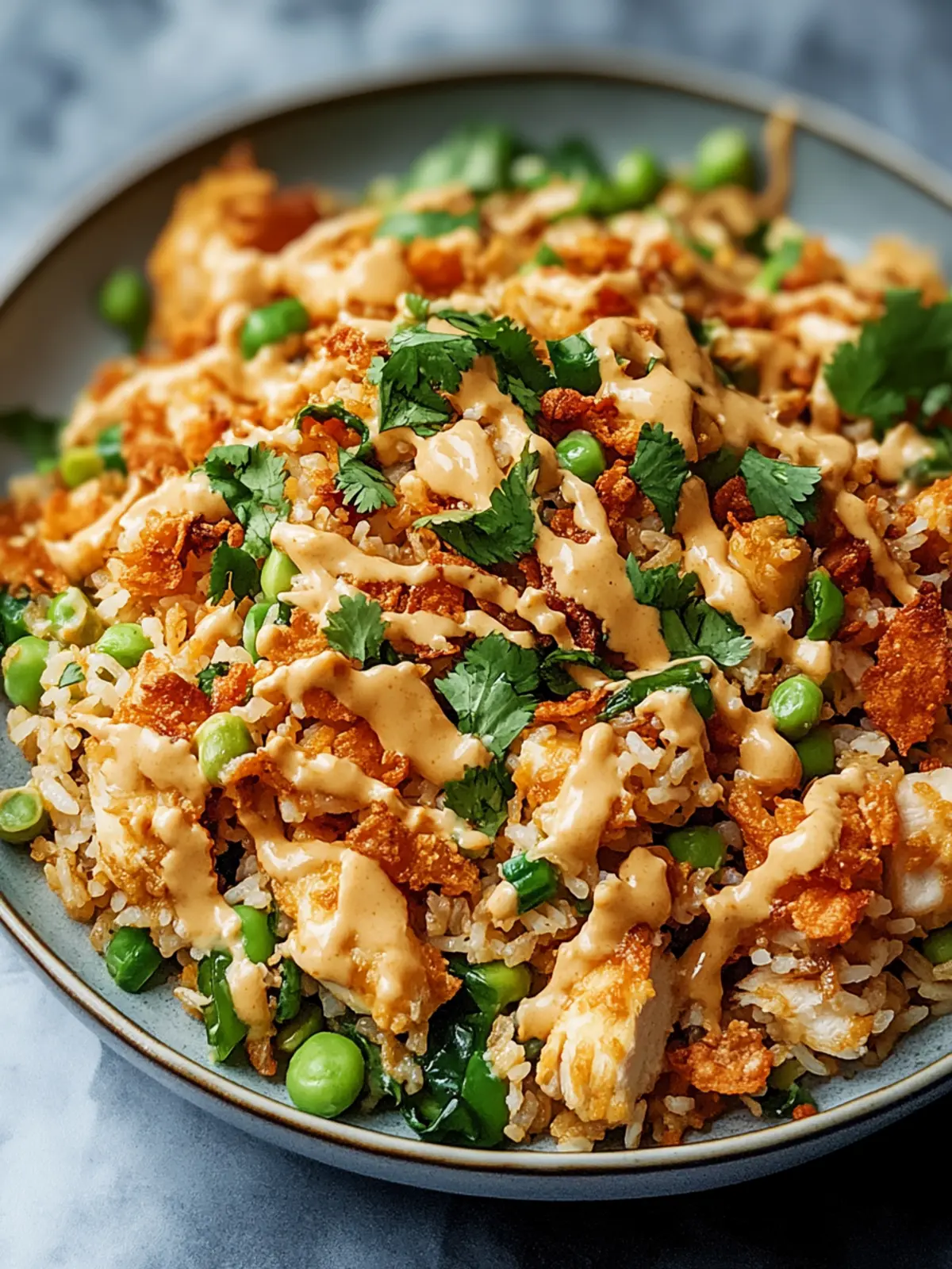 Savor Chicken Crispy Rice Salad with Creamy Peanut Dressing 4 Chicken Crispy Rice Salad with Peanut Dressing