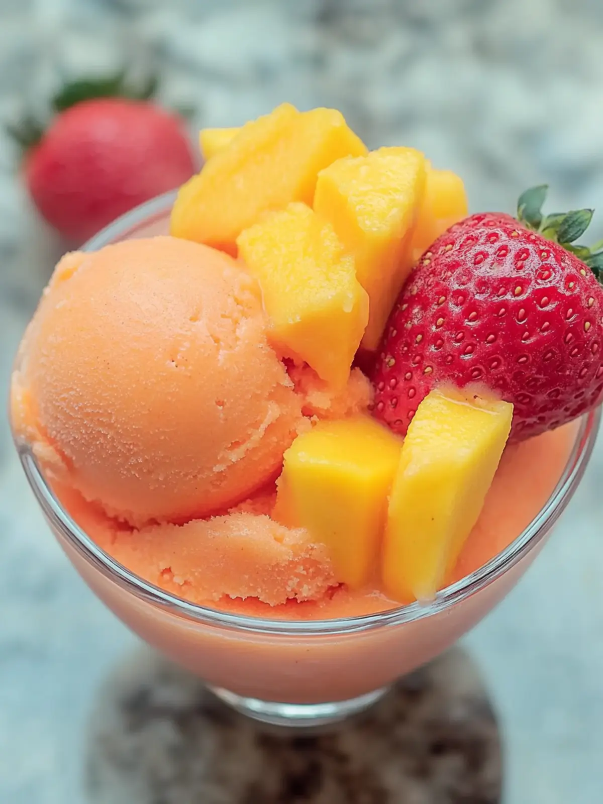 Creamy Mango Strawberry Sorbet: Guilt-Free Bliss in Every Scoop 4 Mango Strawberry Sorbet