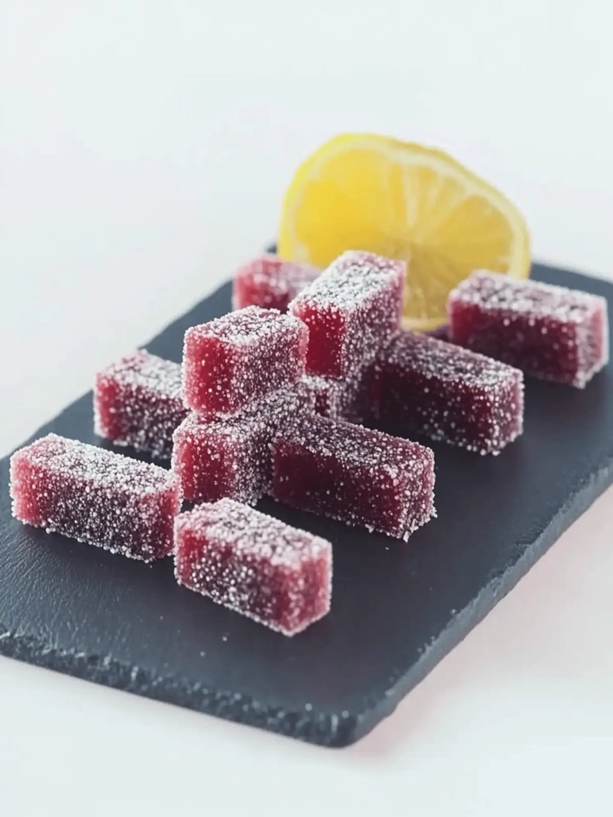 Raspberry P¢te de Fruits with Coconut Snow Delight 2 P¢te de fruits