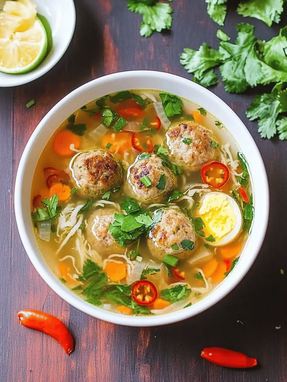 Savor Warm Thai Meatball and Egg Drop Soup Tonight 2 Thai Meatball and Egg Drop Soup