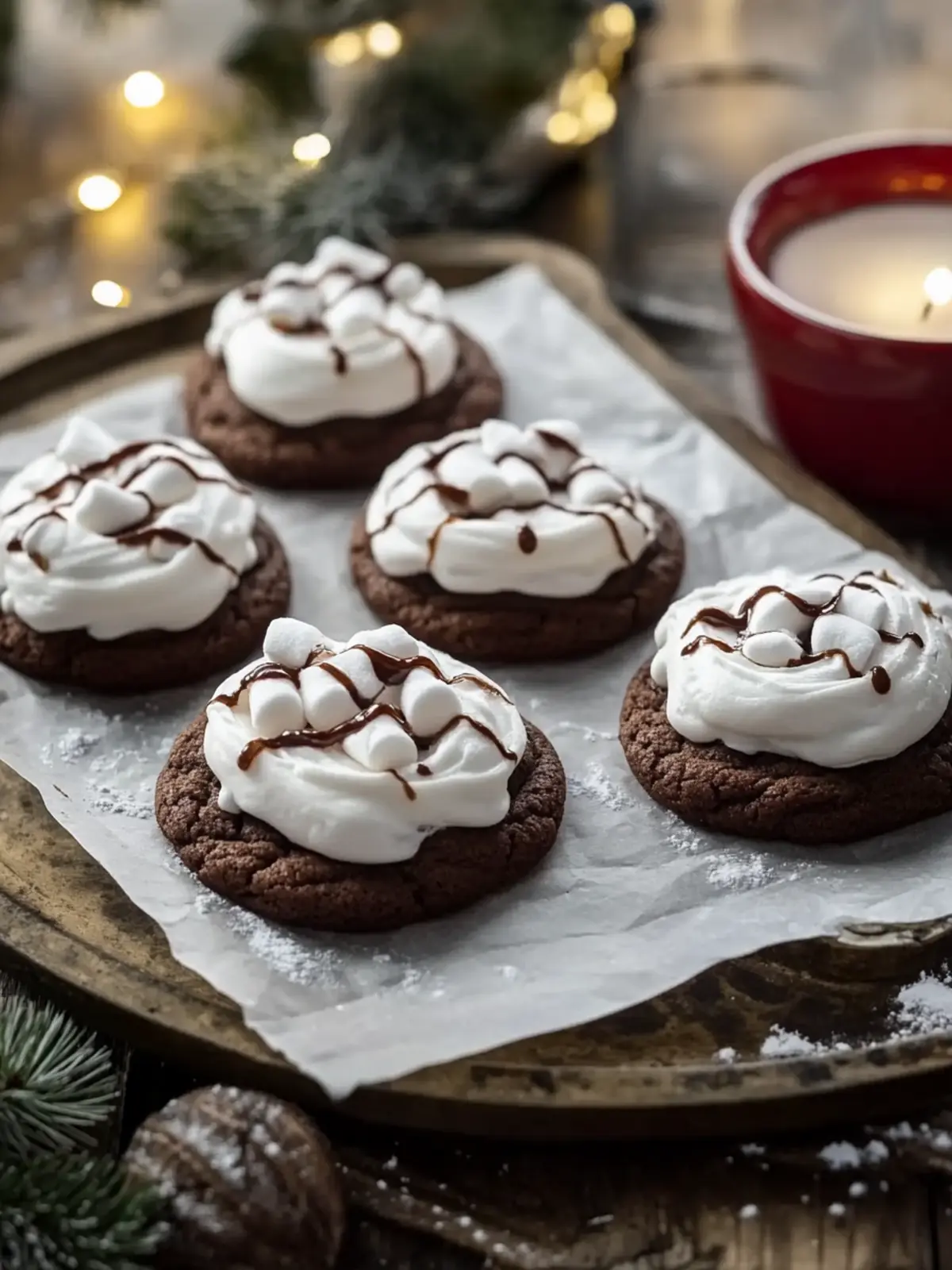 Warm Up with Hot Cocoa Cookies and Marshmallow Frosting Delight 4 Hot Cocoa Cookies with Marshmallow Frosting