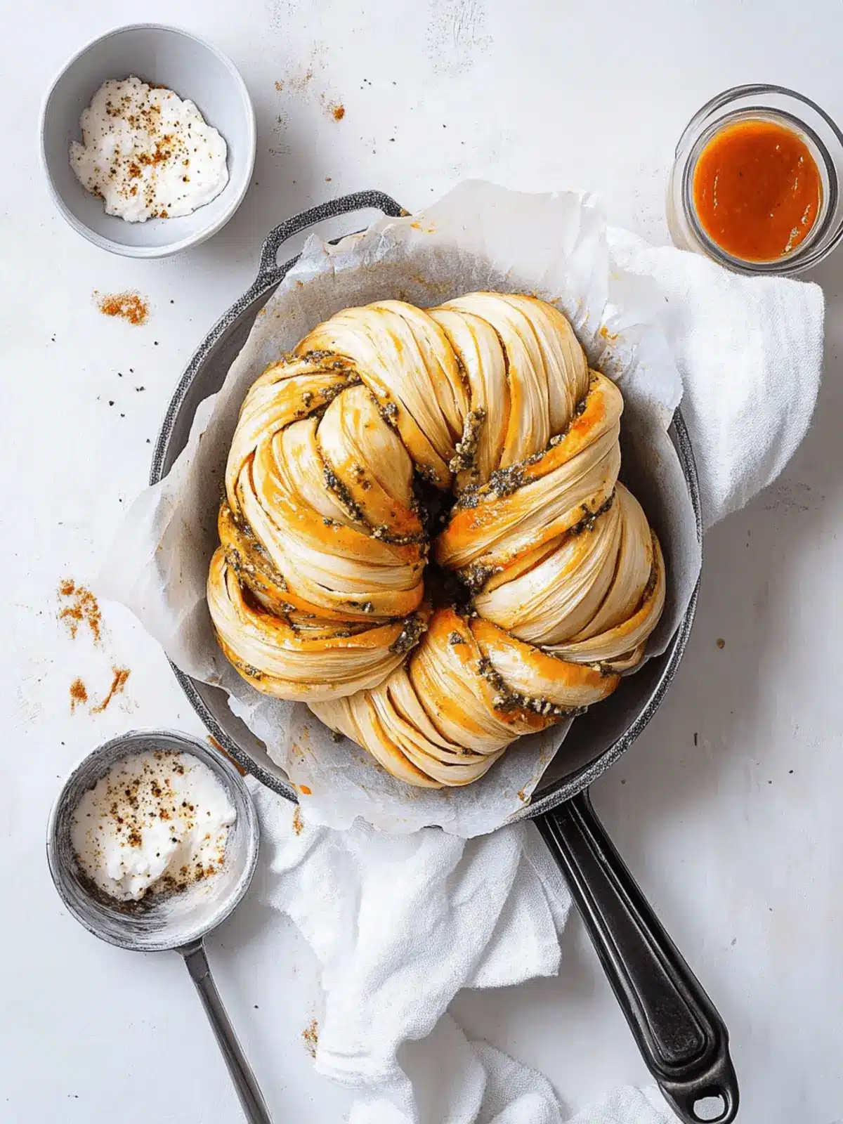 Roasted Garlic, Tomato and Ricotta Pesto Brioche Knot Magic 2 Roasted Garlic, Tomato and Ricotta Pesto Brioche Knot
