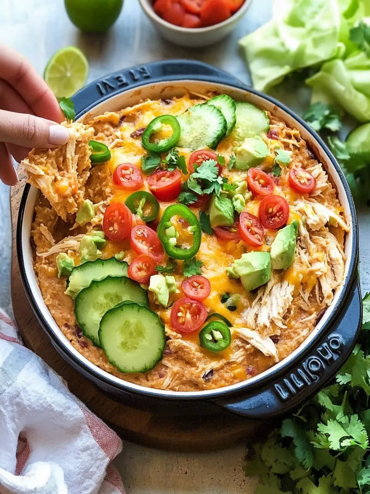 Delicious Loaded Paleo Chicken Taco Dip for Your Next Party 2 Loaded Paleo Chicken Taco Dip