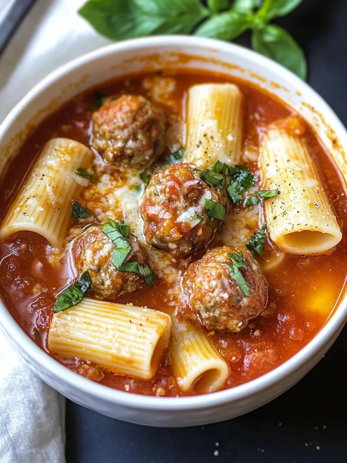 Hearty Rigatoni Meatball Soup for Cozy Comfort Nights 2 Rigatoni Meatball Soup