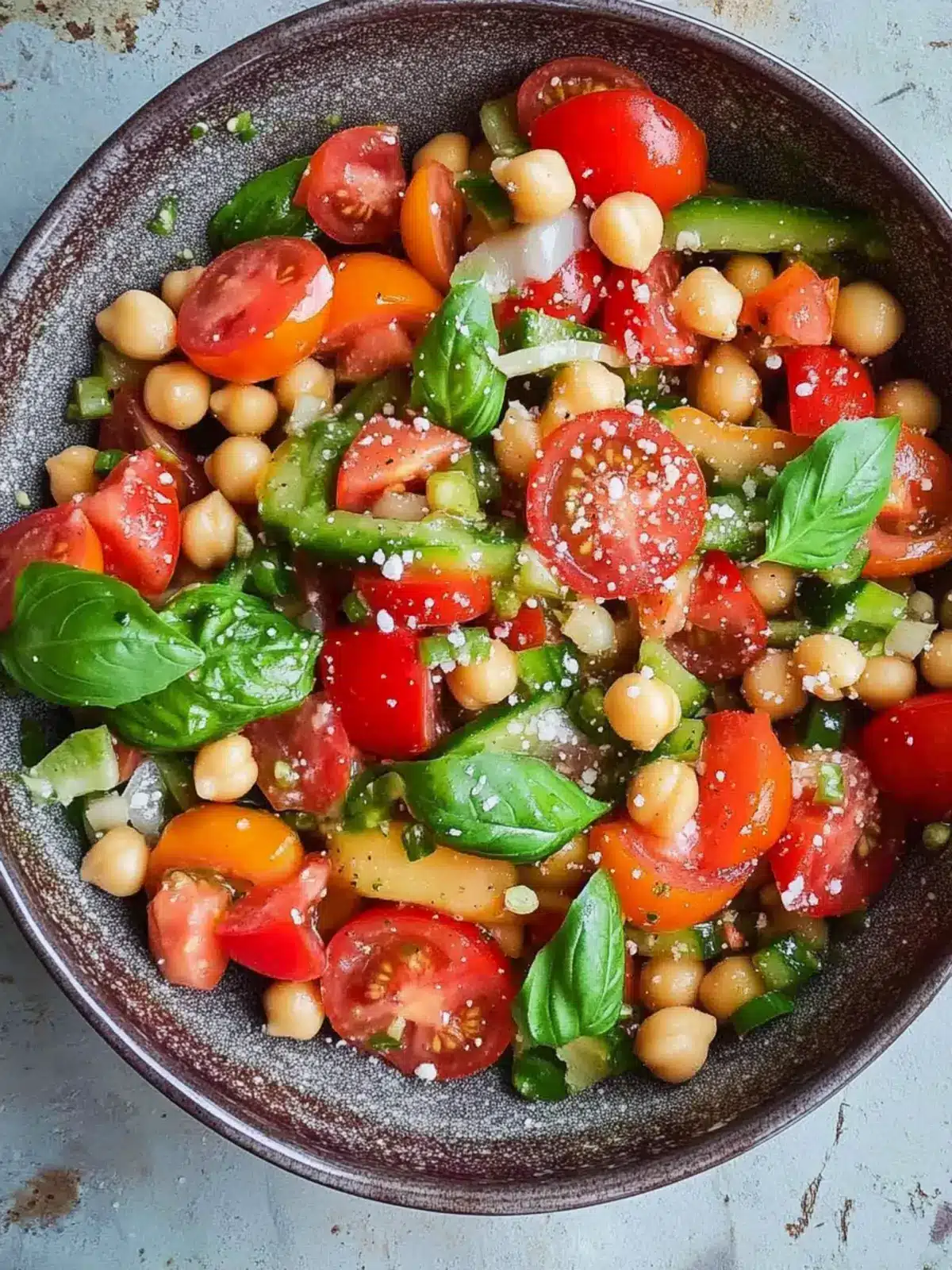 Refreshing Healthy Tomato, Basil and Chickpea Salad for Summer Fun 2 Healthy Tomato, Basil and Chickpea Salad