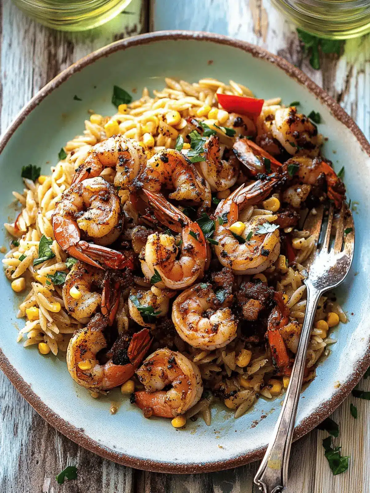 Cajun Pepper Shrimp with Creamed Corn Orzo in 30 Minutes 3 Cajun Pepper Shrimp with Creamed Corn Orzo