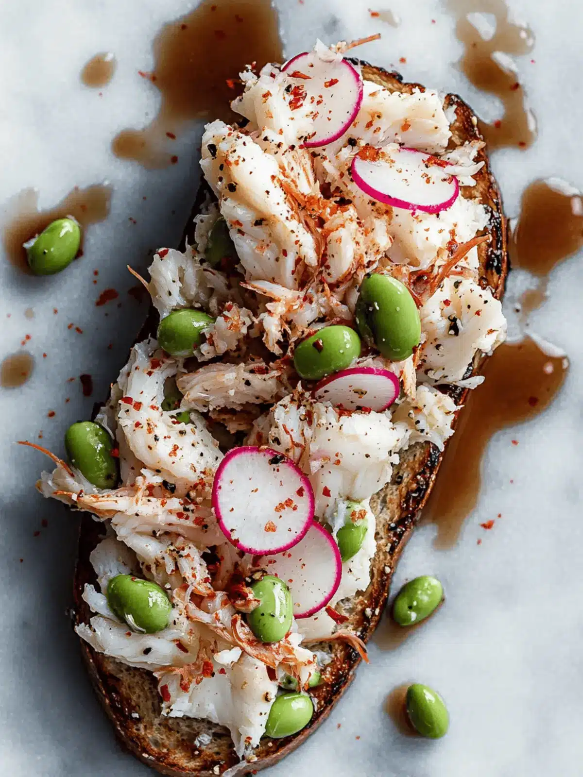 Crab, Radish, and Edamame Toast for a Colorful Brunch 3 Crab, Radish and Edamame Toast