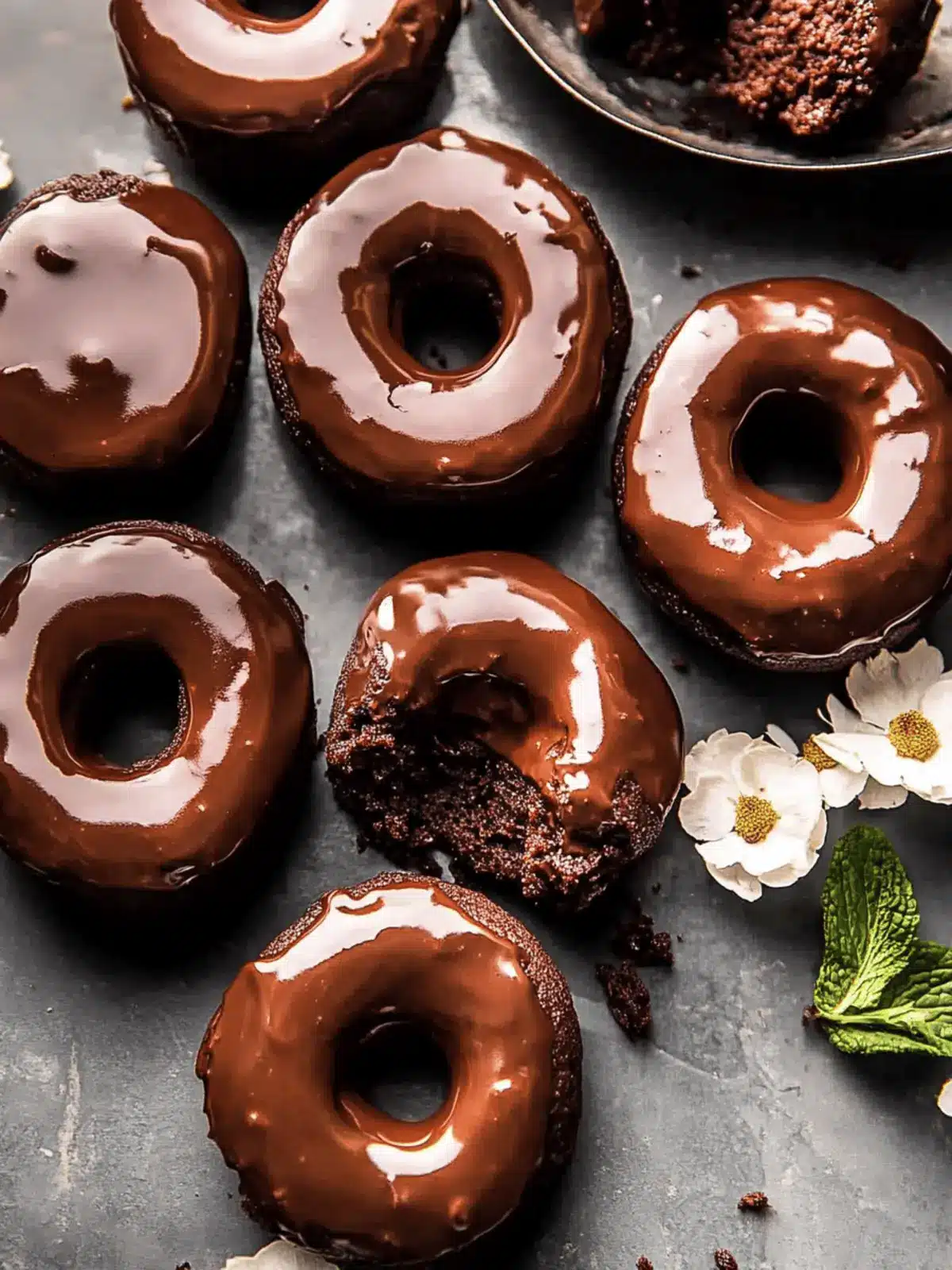 Healthier Baked Chocolate Fudge Glazed Doughnuts for Guilt-Free Indulgence 3 Baked Chocolate Fudge Glazed Doughnuts.