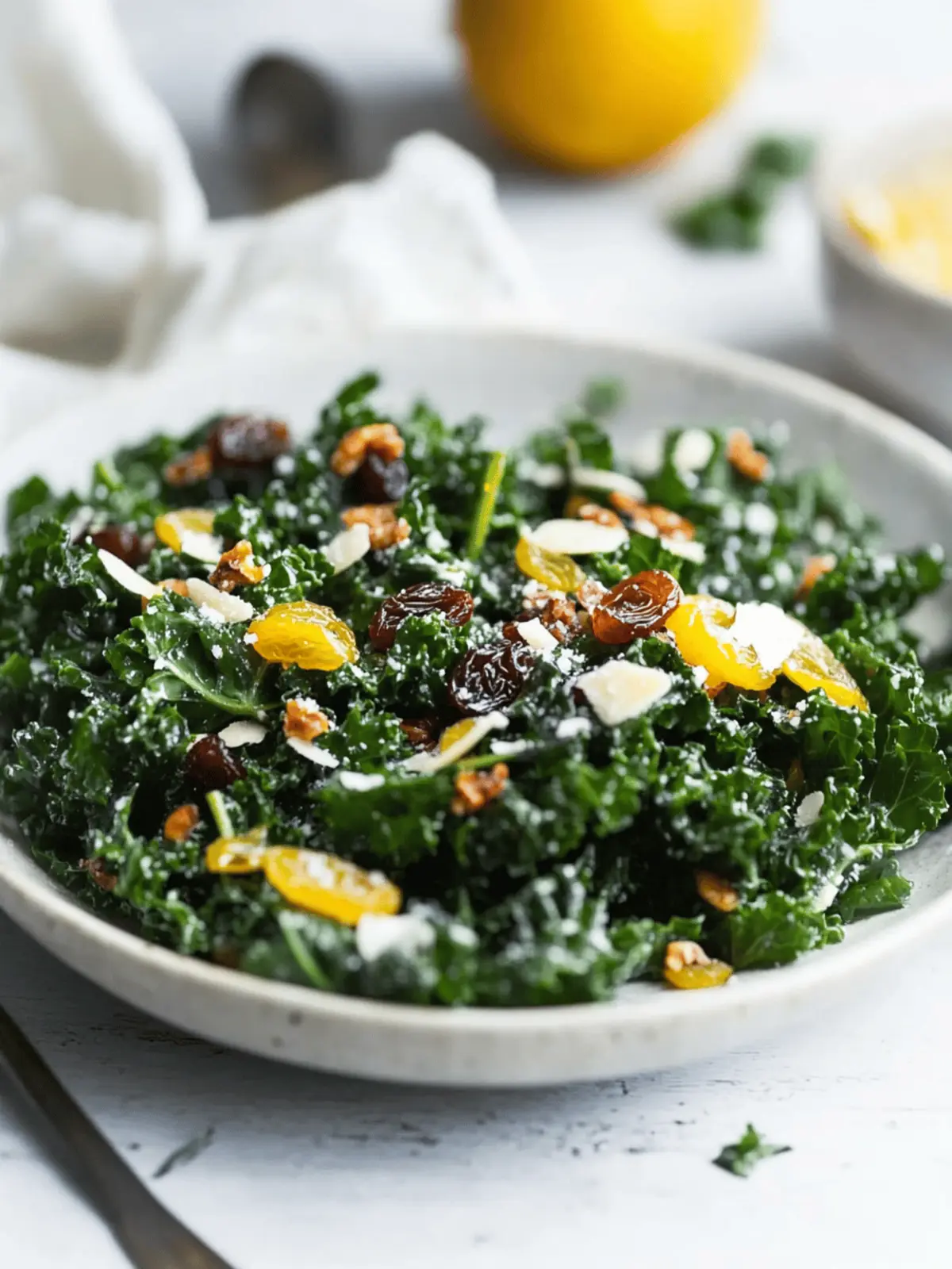 Warm Kale Salad with Raisins for a Cozy Winter Delight 2 Warm Kale Salad with Raisins