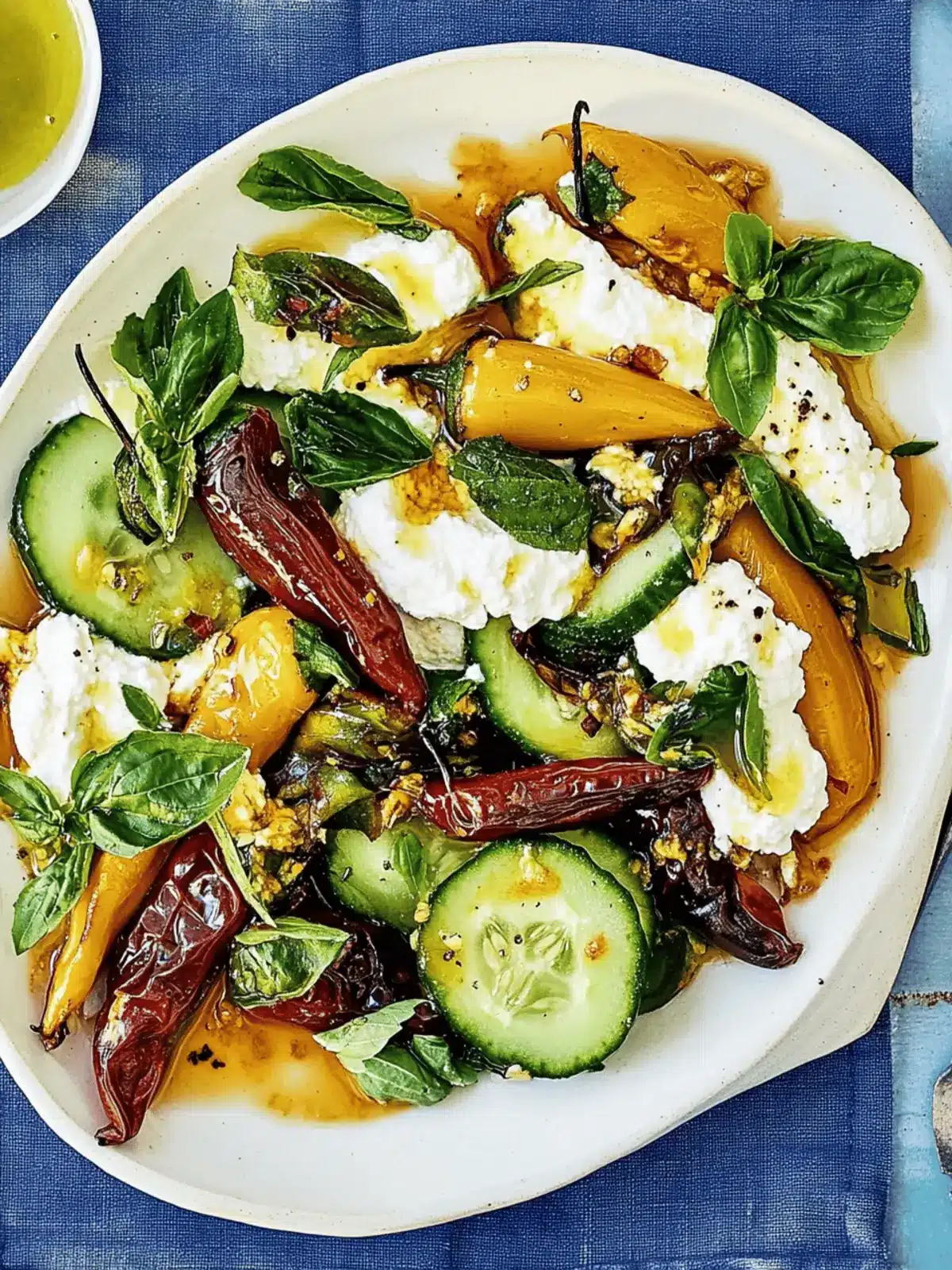 Charred Peppers with Lemon Ricotta and Cucumbers Delight 2 Charred Peppers With Lemon Ricotta and Cucumbers