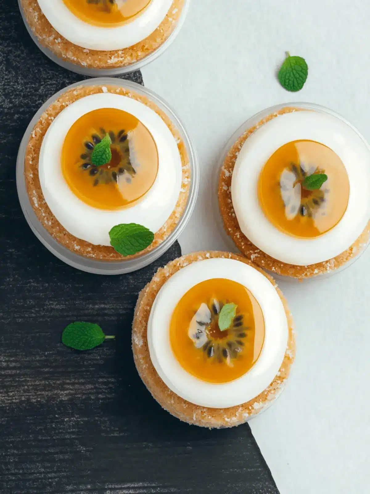 Dairy-Free Coconut Panna Cotta with Passion Fruit Bliss 2 Coconut Panna Cotta with Passion fruit