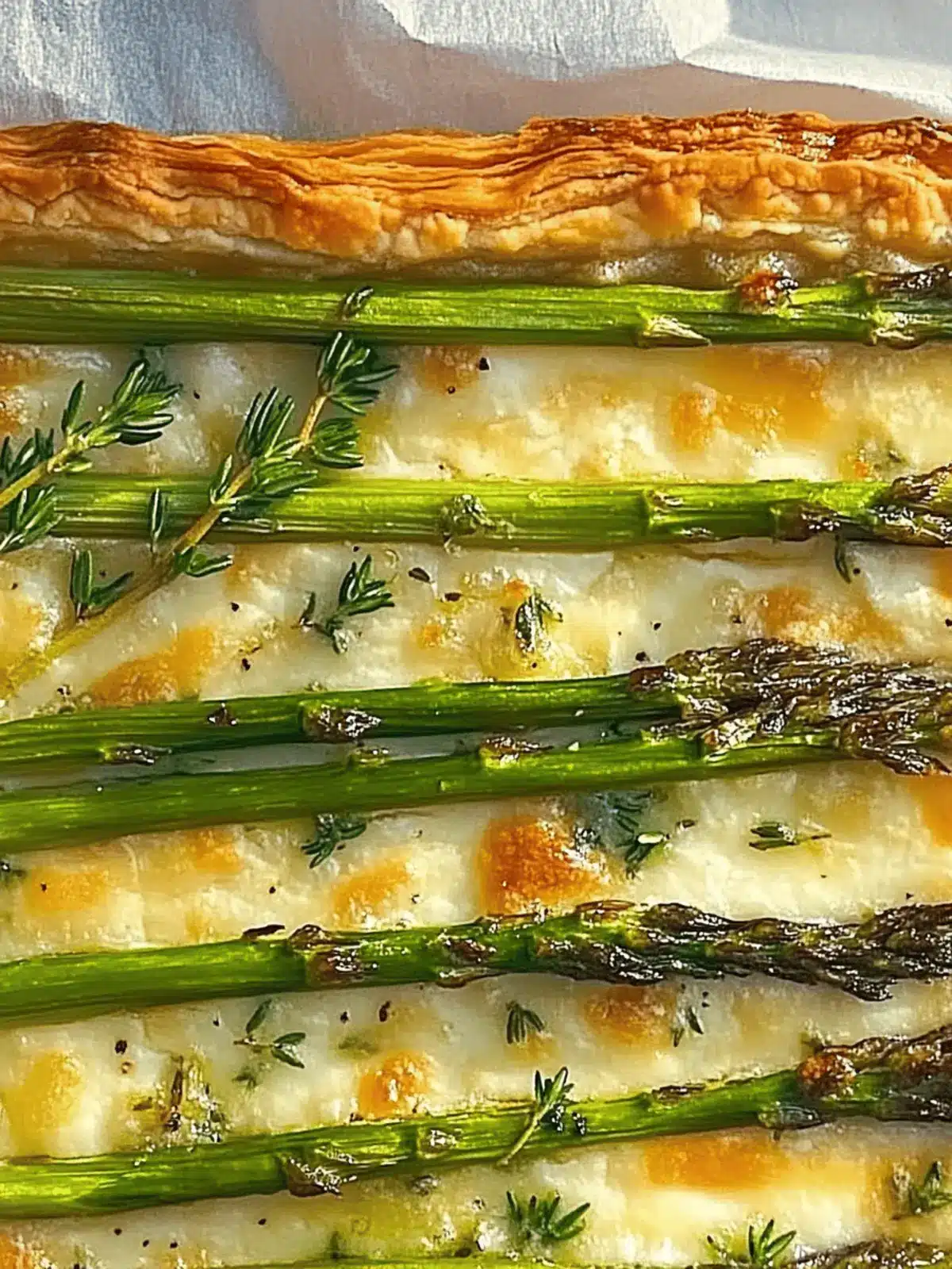 Asparagus Puff Pastry Tart with Gruyere & Fresh Thyme Bliss 2 ASPARAGUS PUFF PASTRY TART with GRUYERE & FRESH THYME