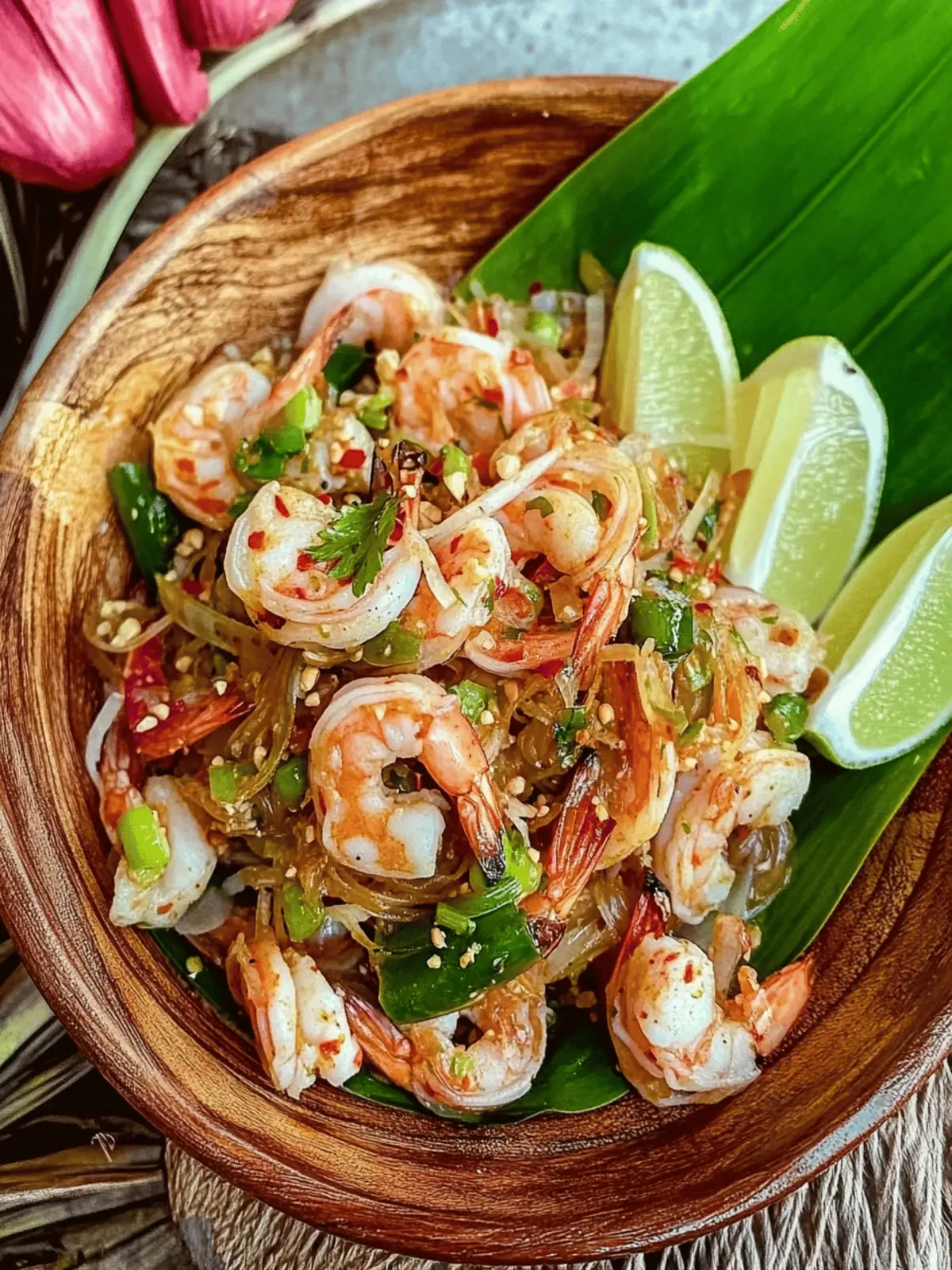Delicious Pla Goong Salad - Quick Thai Shrimp Paradise 4 Pla Goong Salad