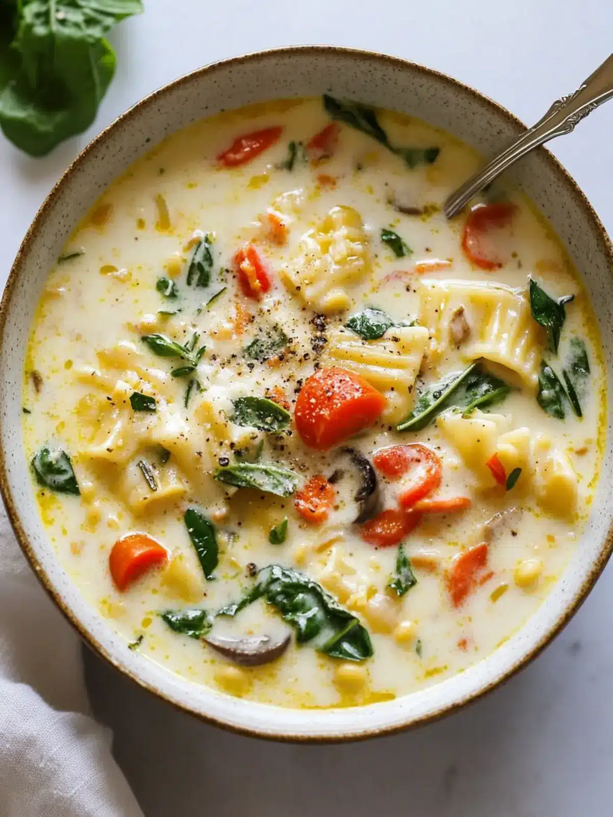 Delicious Creamy White Lasagna Soup with Veggies to Savor 2 Creamy White Lasagna Soup with Veggies