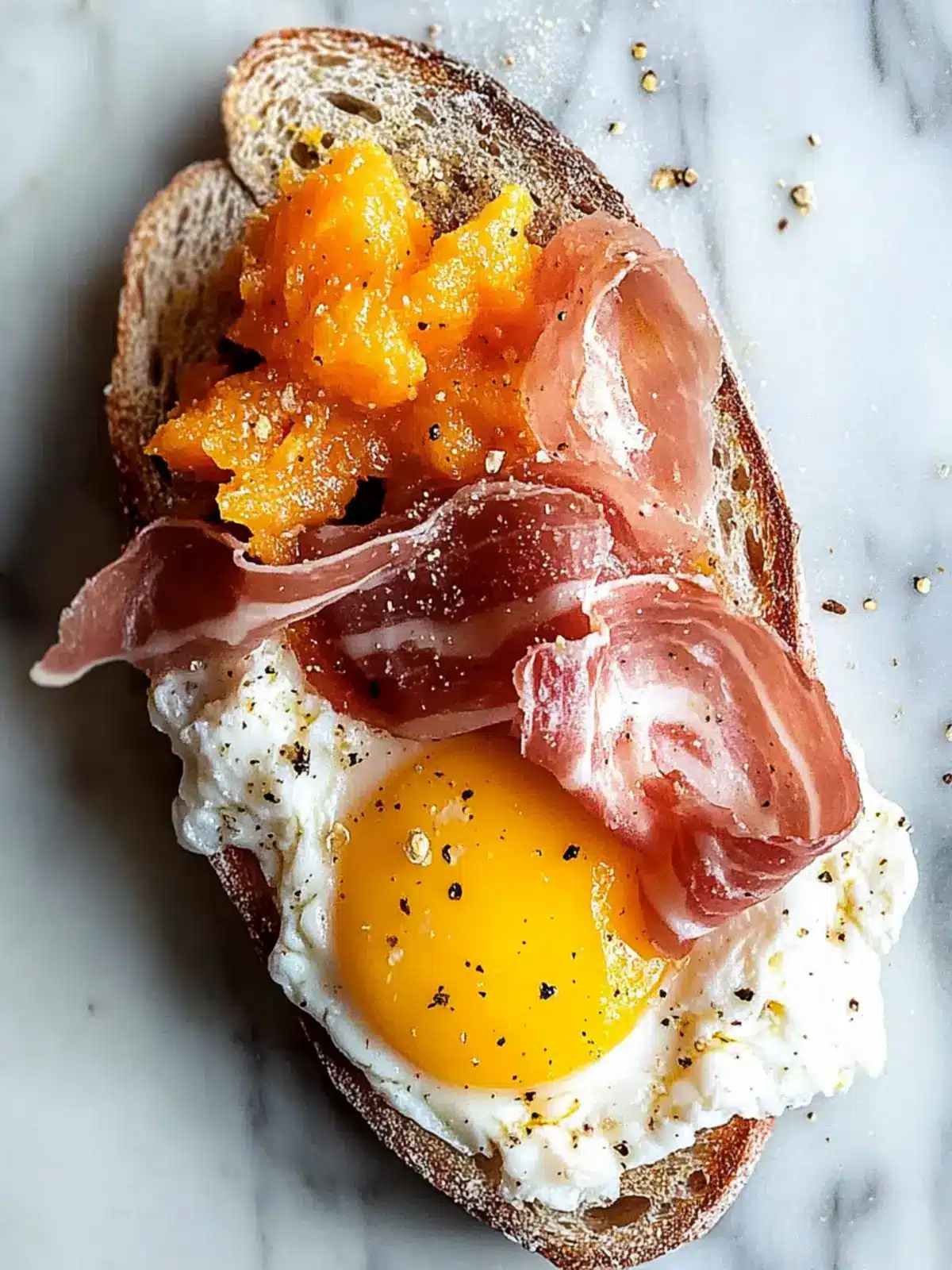 Indulgent Fried Egg Yolk, Burrata and Prosciutto Toast Magic 2 Fried Egg Yolk, Burrata and Prosciutto Toast