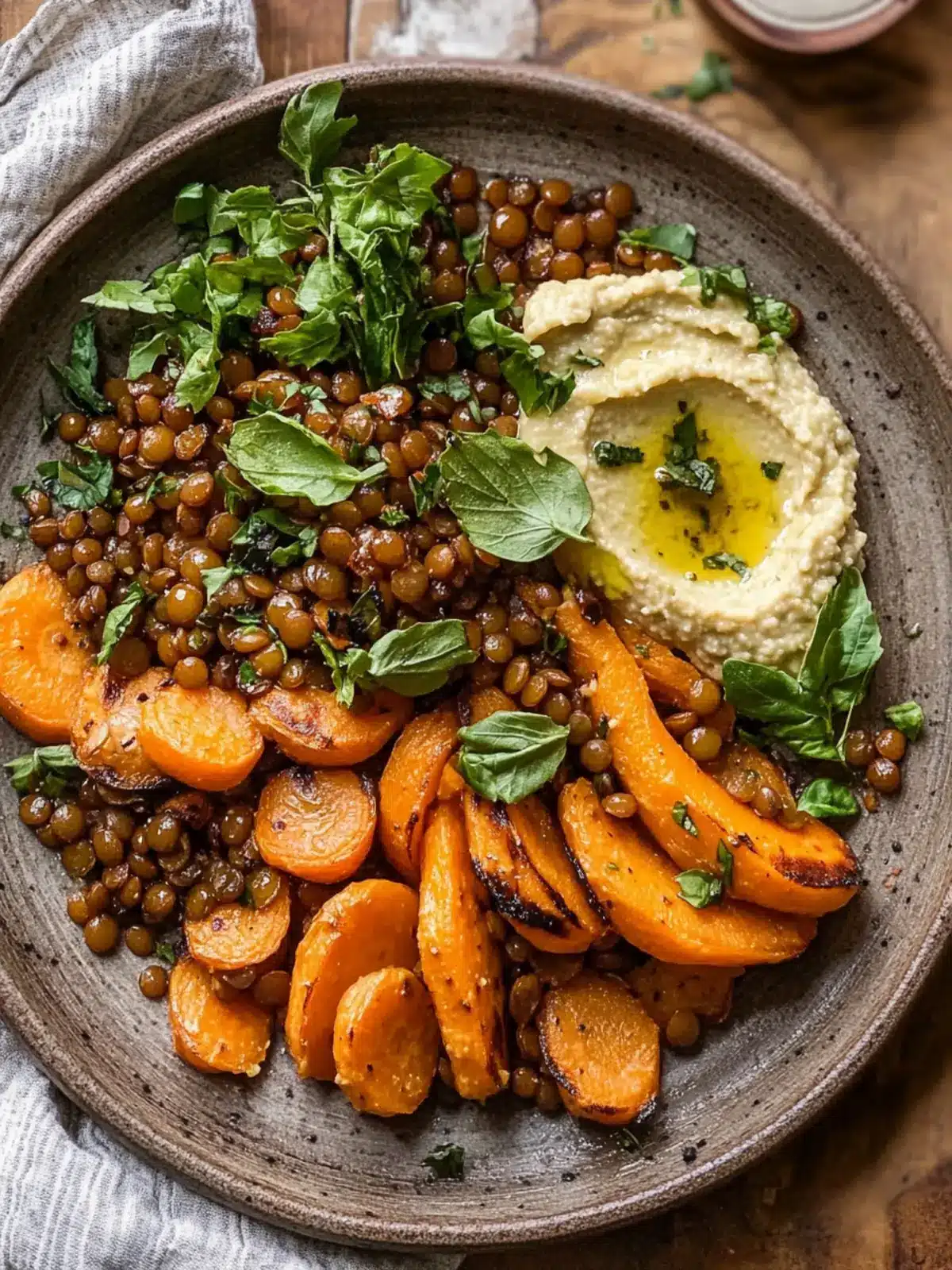 Revitalize Dinner with Roasted Carrot and Lentil Salad Hummus 3 Roasted Carrot and Lentil Salad with Hummus