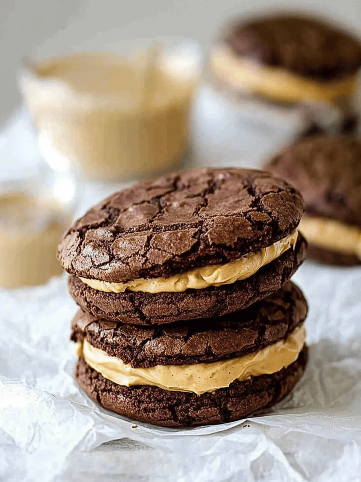 Ultimate Brownie Cookie Sandwich with Peanut Butter Frosting Delight 2 Brownie Cookie Sandwich with Peanut Butter Frosting