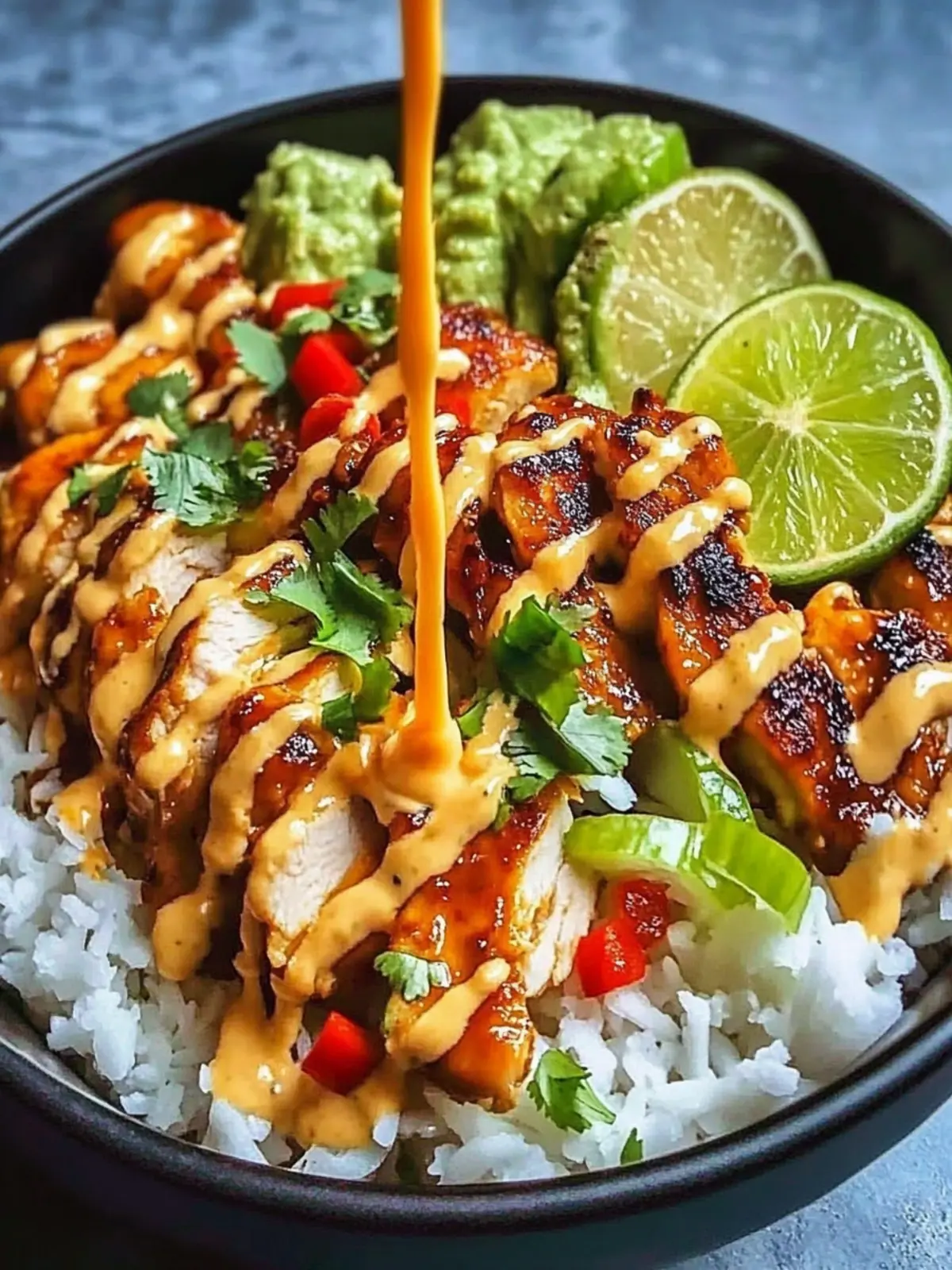 Sweet Chili Chicken Bowl with Coconut Lime Drizzle Magic 3 Sweet Chili Chicken Bowl with Coconut Lime Drizzle